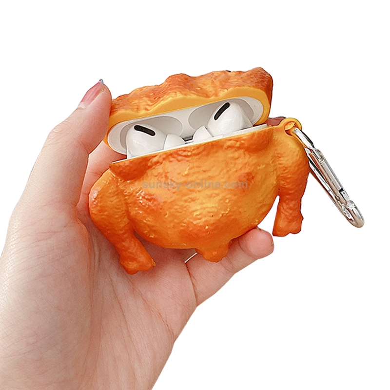 Roast Chicken Shape Silicone Wireless Earphone Protective Case with Hook Up For AirPods Pro