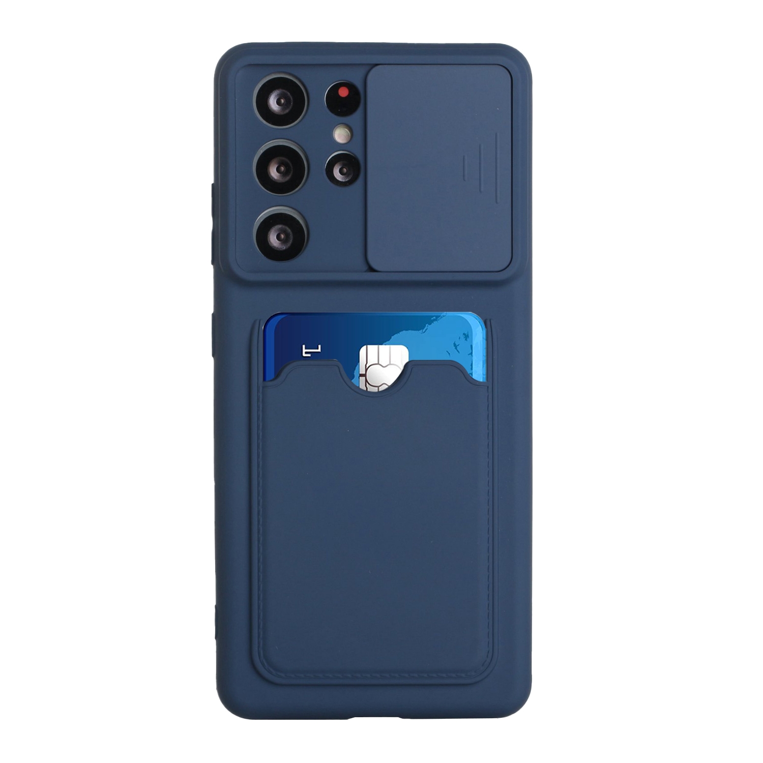 For Samsung Galaxy S21 Ultra 5G Sliding Camera Cover Design TPU Protective Case with Card Slot(Dark Blue) For Samsung Galaxy S21 Ultra 5G Sliding Camera Cover Design TPU Protective Case with Card Slot(Dark Blue)