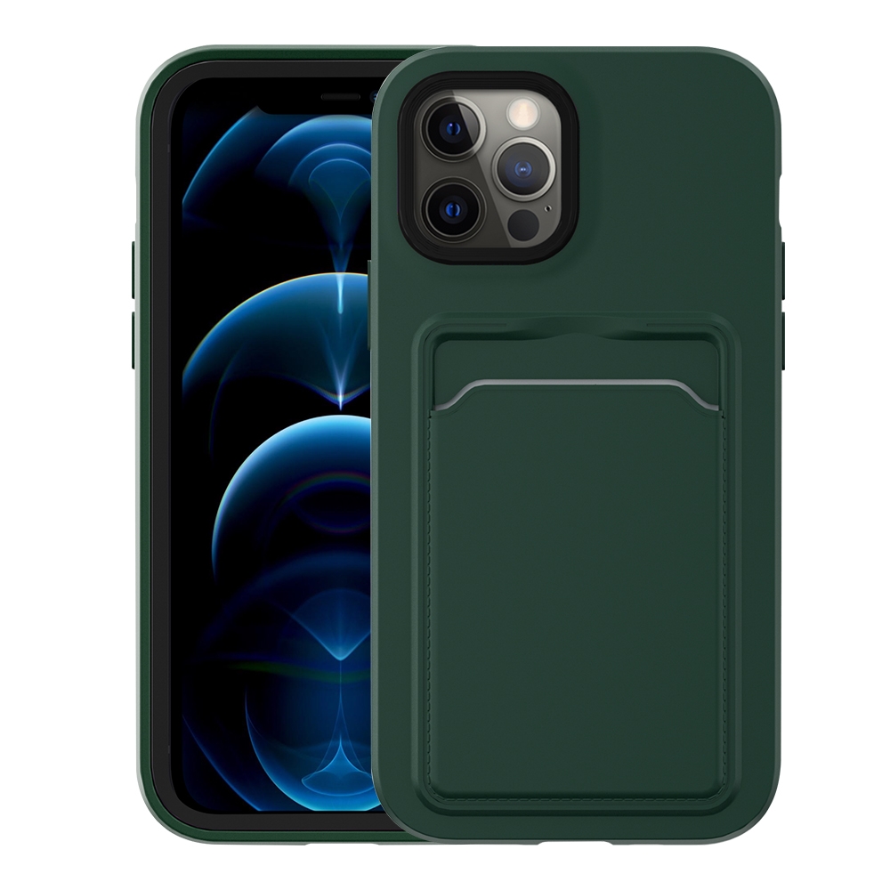 Two-color TPU + PC Protective Case with Card Slot For iPhone 11 Pro(Green+Black Frame) Two-color TPU + PC Protective Case with Card Slot For iPhone 11 Pro(Green+Black Frame)