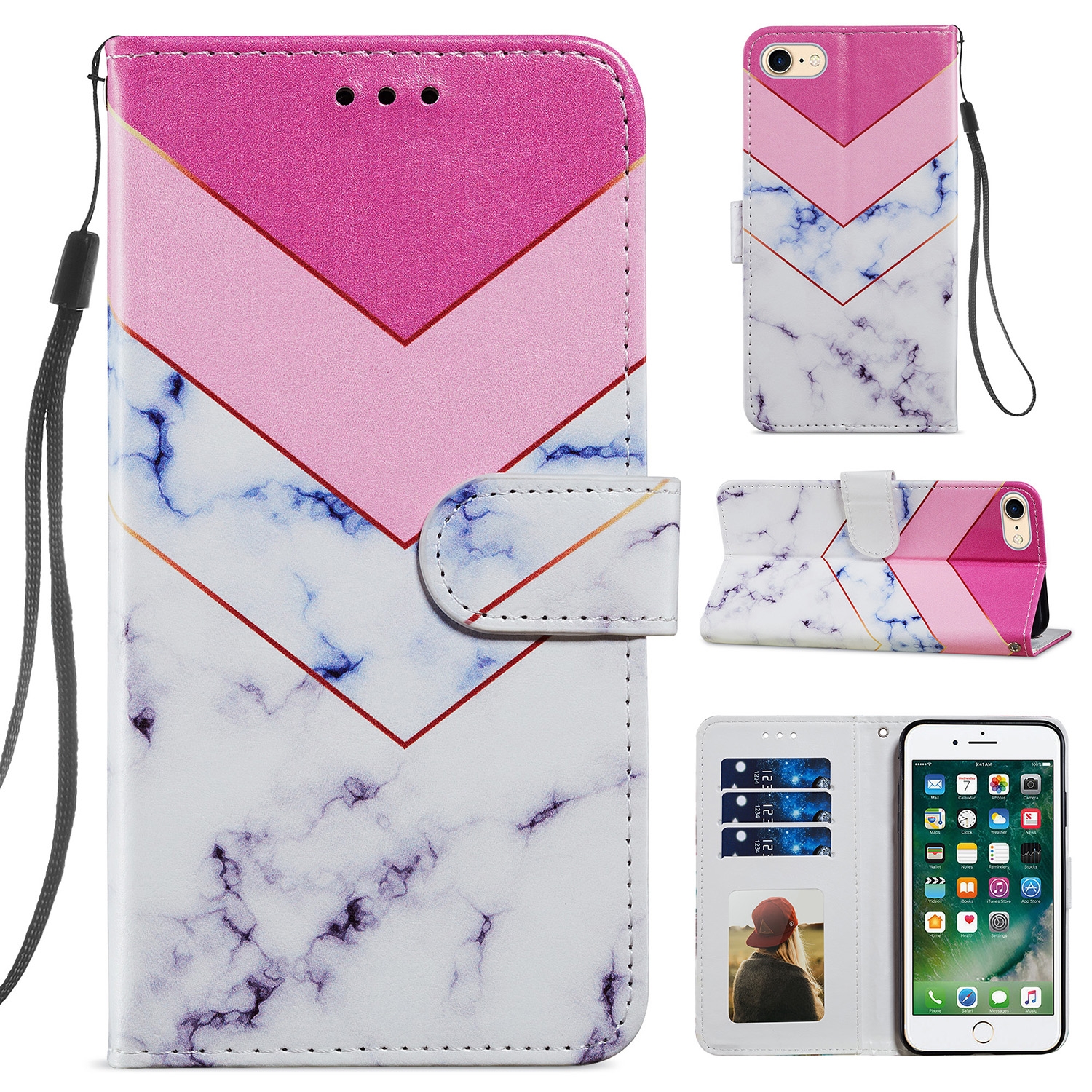 For iPhone SE 2022 / SE 2020 / 8 / 7 Painted Pattern Horizontal Flip Leather Case with Holder & Card Slots & Photo Frame(Smoke Marble) For iPhone SE 2022 / SE 2020 / 8 / 7 Painted Pattern Horizontal Flip Leather Case with Holder & Card Slots & Photo Frame(Smoke Marble)