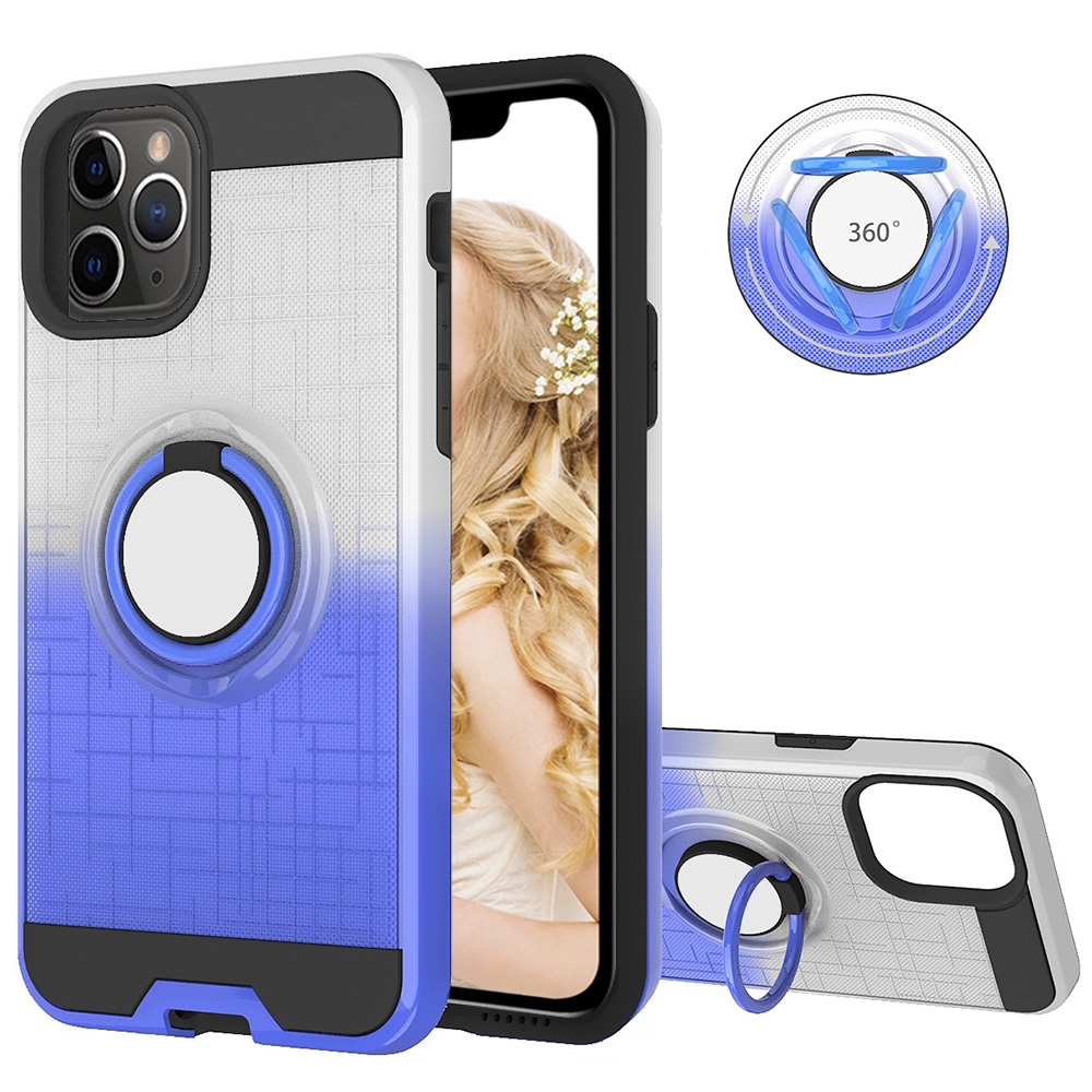 For iPhone 11 Pro 2 In 1 PC + TPU Protective Case with 360 Degrees Rotate Ring Holder(Silver Blue) For iPhone 11 Pro 2 In 1 PC + TPU Protective Case with 360 Degrees Rotate Ring Holder(Silver Blue)