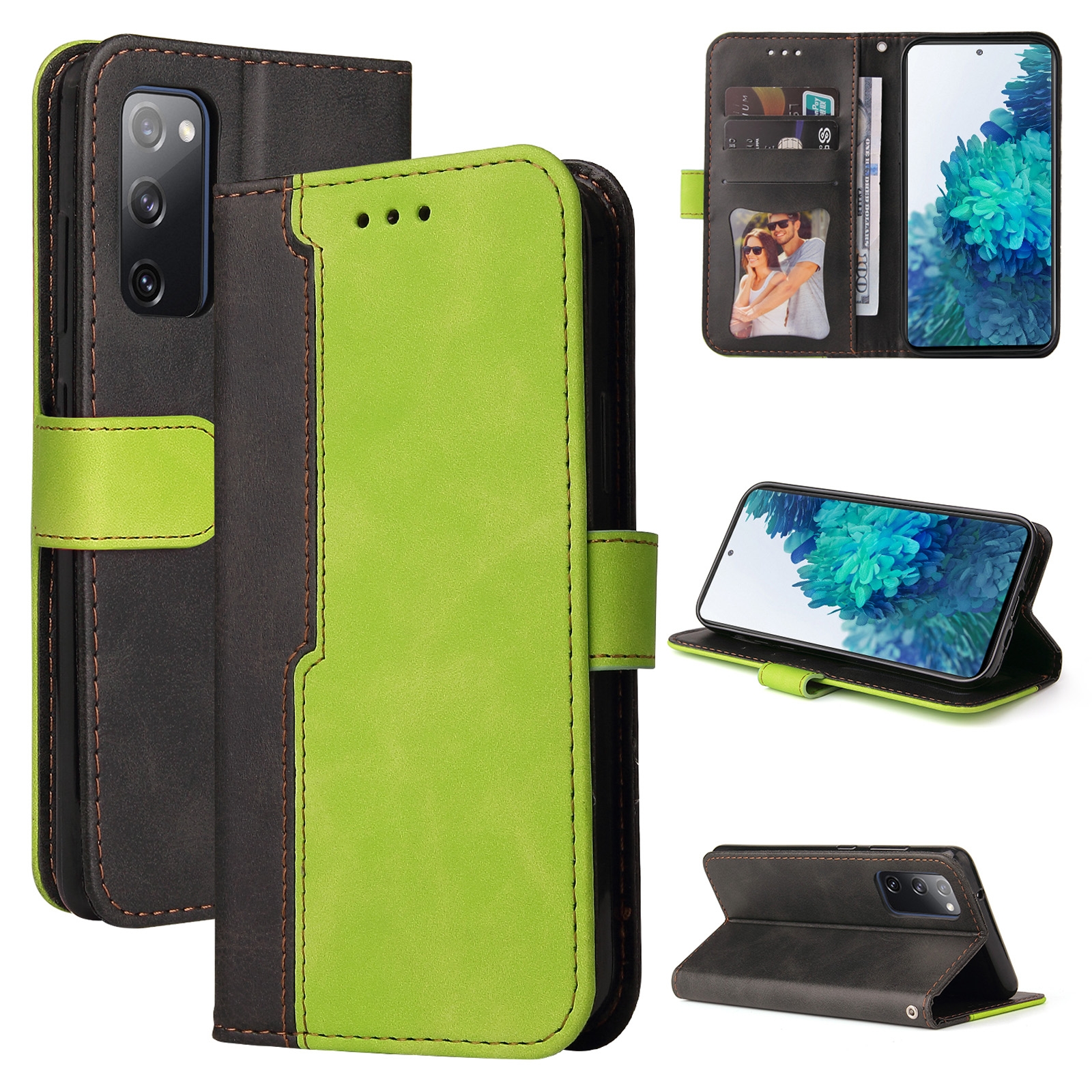 For Samsung Galaxy S20 FE / S20 Lite 5G / 4G Business Stitching-Color Horizontal Flip PU Leather Case with Holder & Card Slots & Photo Frame(Green) For Samsung Galaxy S20 FE / S20 Lite 5G / 4G Business Stitching-Color Horizontal Flip PU Leather Case with Holder & Card Slots & Photo Frame(Green)