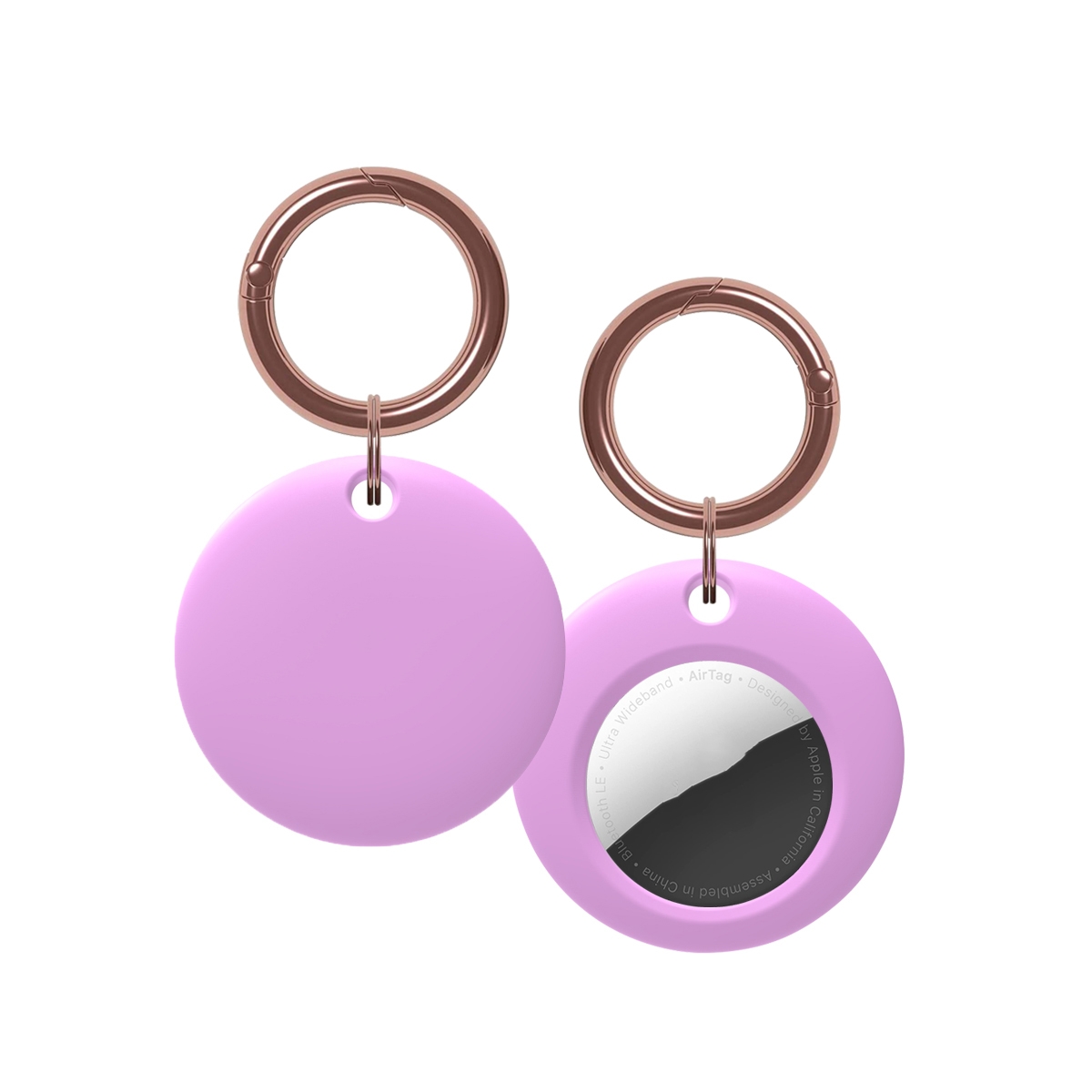 Silicone Shockproof Protective Cover Case with Keychain Ring For AirTag(Purple) Silicone Shockproof Protective Cover Case with Keychain Ring For AirTag(Purple)