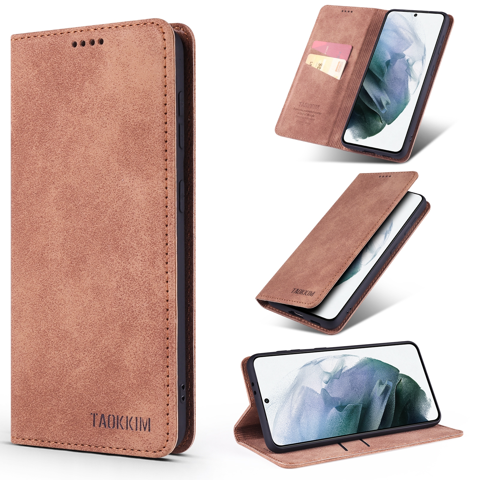 For Samsung Galaxy S21 5G TAOKKIM Retro Matte PU Horizontal Flip Leather Case with Holder & Card Slots(Brown) For Samsung Galaxy S21 5G TAOKKIM Retro Matte PU Horizontal Flip Leather Case with Holder & Card Slots(Brown)