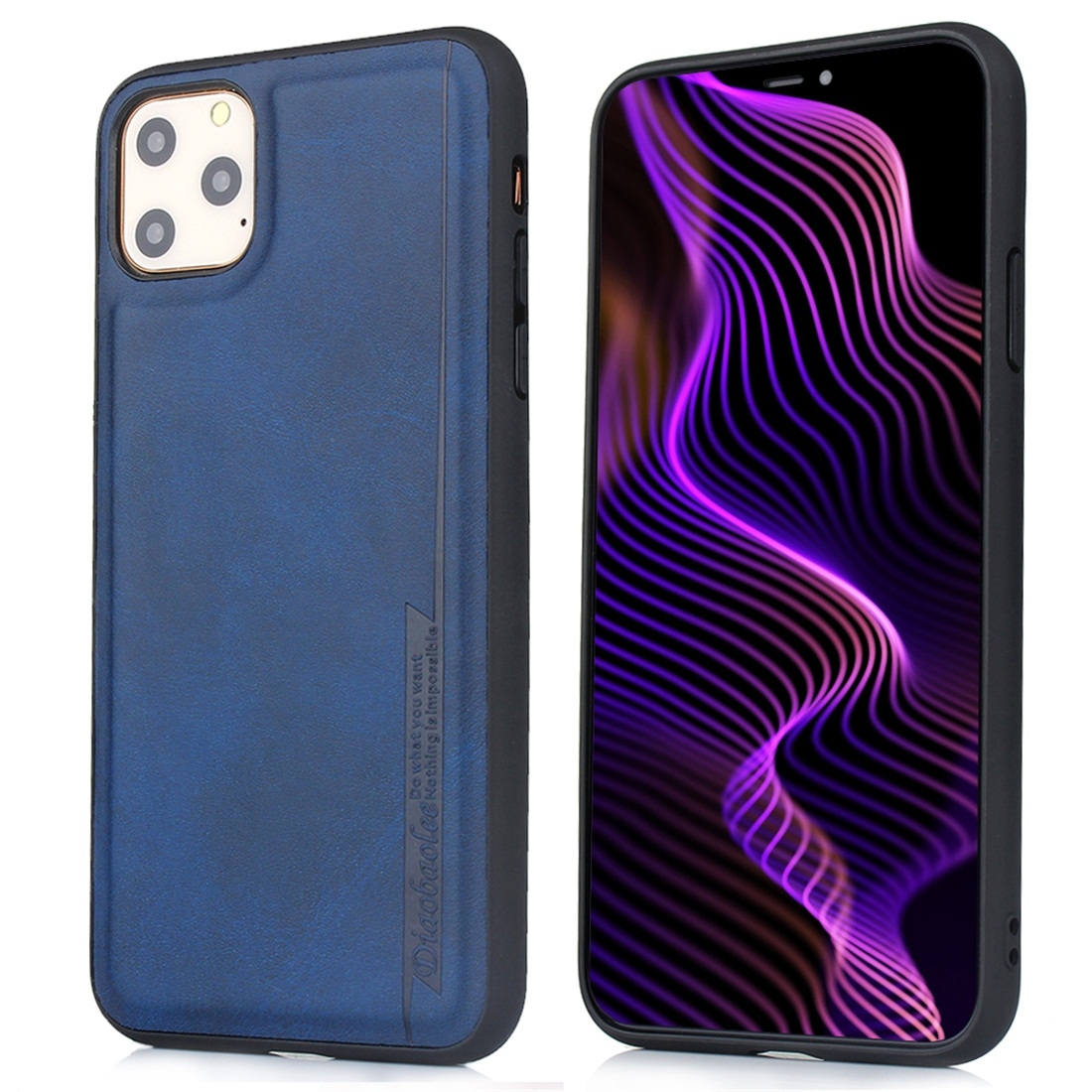 For iPhone 11 Pro Max Diaobaolee Shockproof PU + TPU Protective Case(Blue) For iPhone 11 Pro Max Diaobaolee Shockproof PU + TPU Protective Case(Blue)