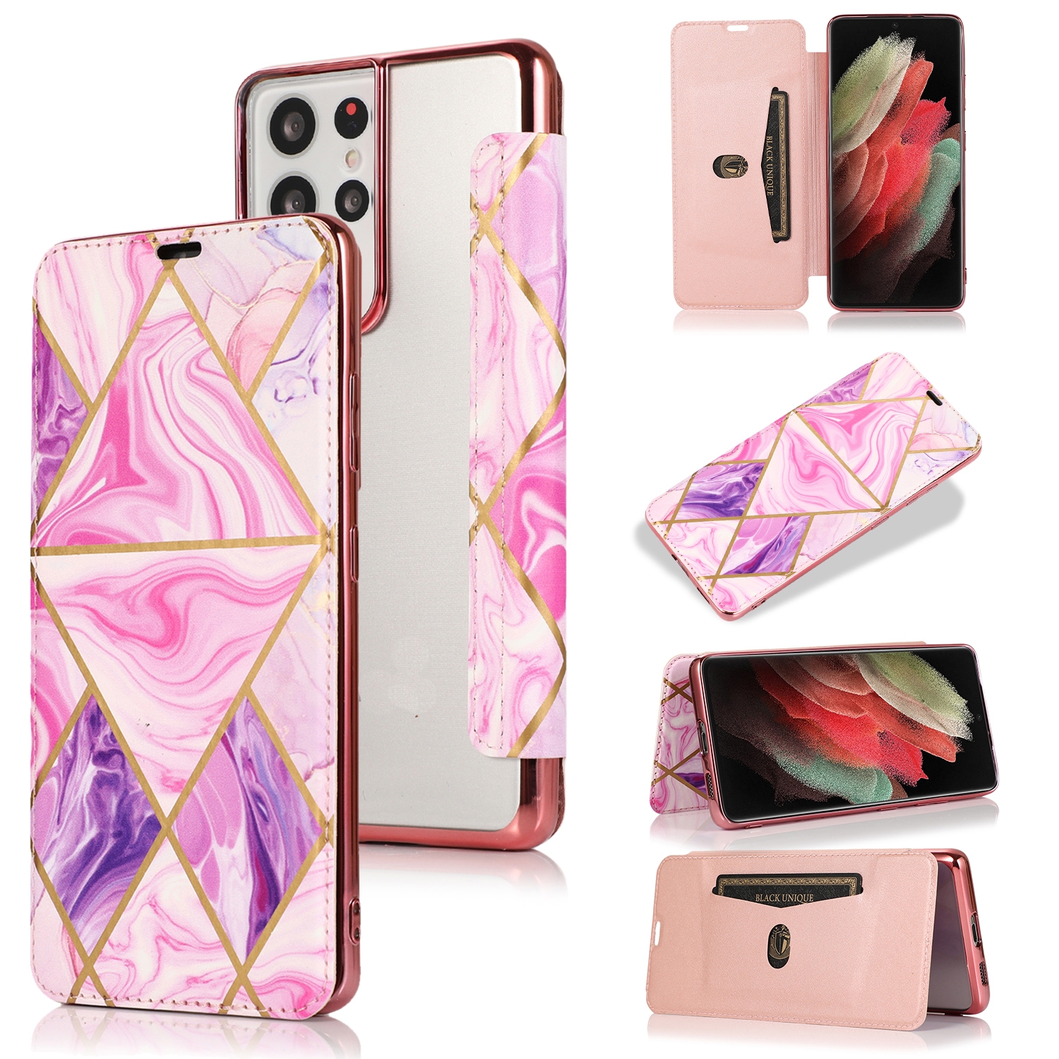 For Samsung Galaxy S21 Ultra 5G Bronzing Plating PU + TPU Horizontal Flip Leather Case with Holder & Card Slot(Pink Purple) For Samsung Galaxy S21 Ultra 5G Bronzing Plating PU + TPU Horizontal Flip Leather Case with Holder & Card Slot(Pink Purple)