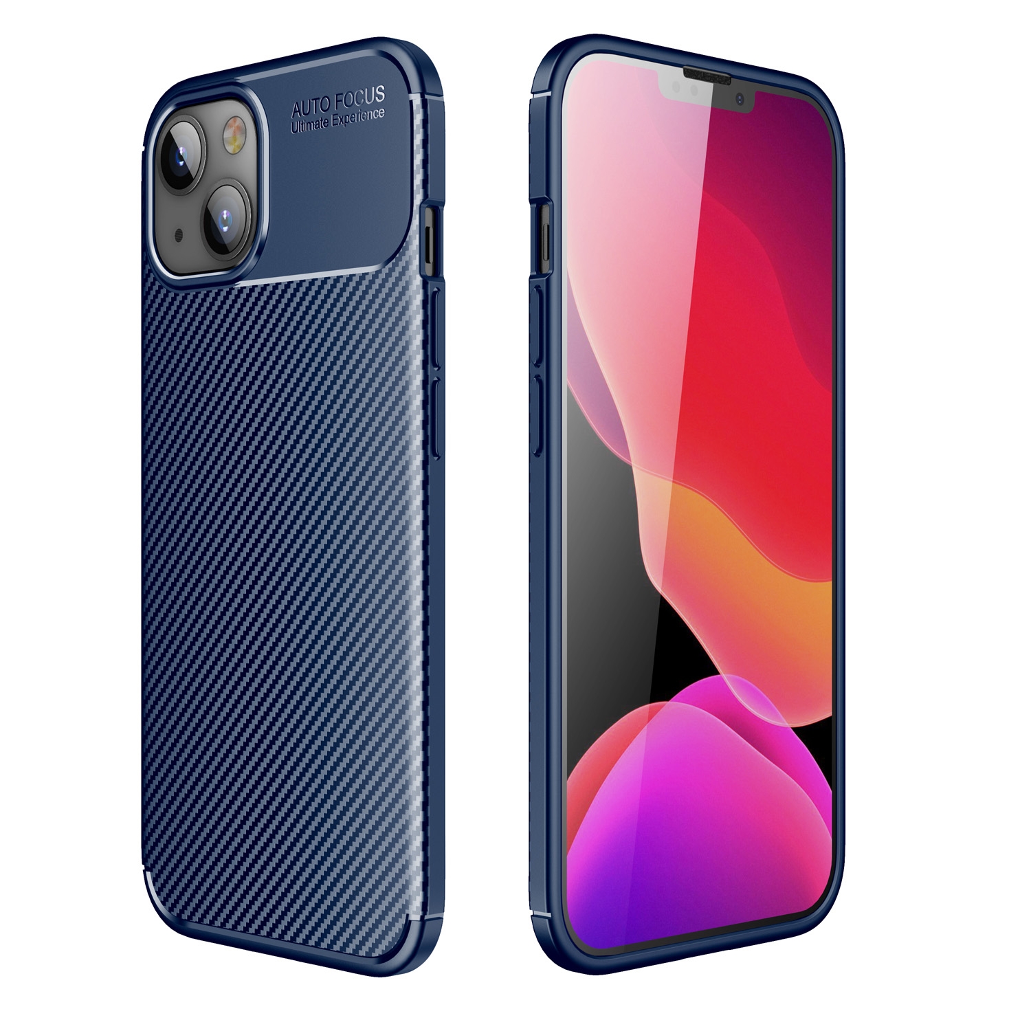 For iPhone 13 mini Carbon Fiber Texture Shockproof TPU Case (Blue) For iPhone 13 mini Carbon Fiber Texture Shockproof TPU Case (Blue)