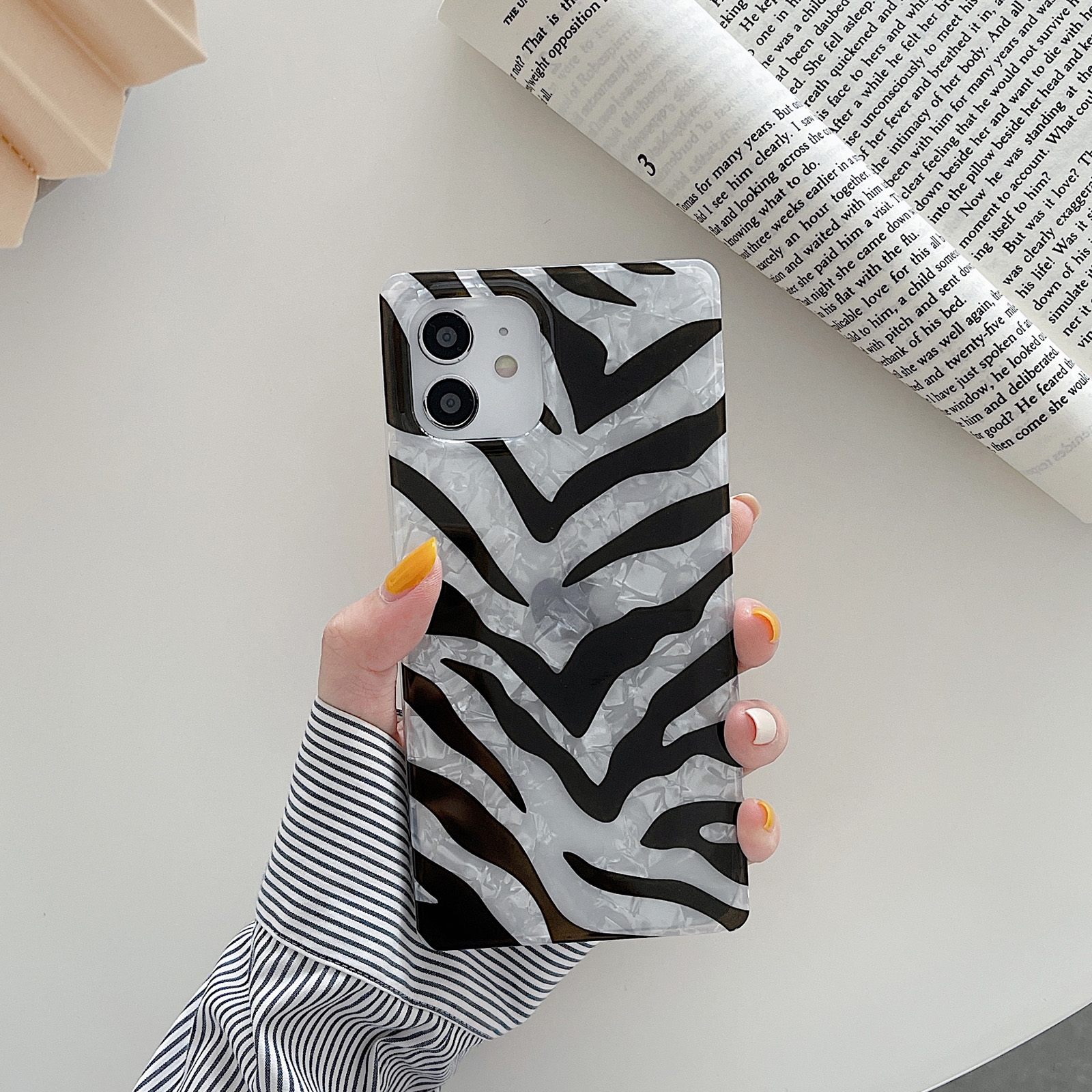 For iPhone 12 Pro Max Shockproof Shell Pattern Square Protective Case(Zebra) For iPhone 12 Pro Max Shockproof Shell Pattern Square Protective Case(Zebra)