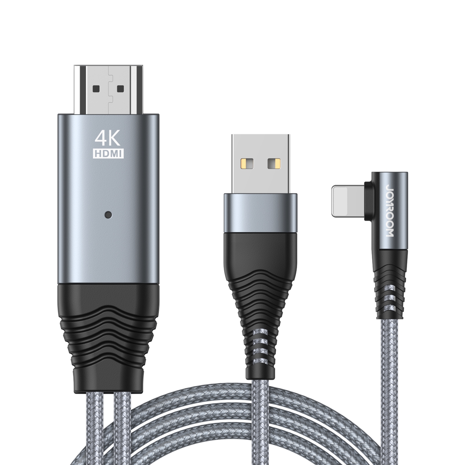 JOYROOM SY-35L1 8 Pin to HDMI 4K Adapter Cable, Length: 3m(Grey)