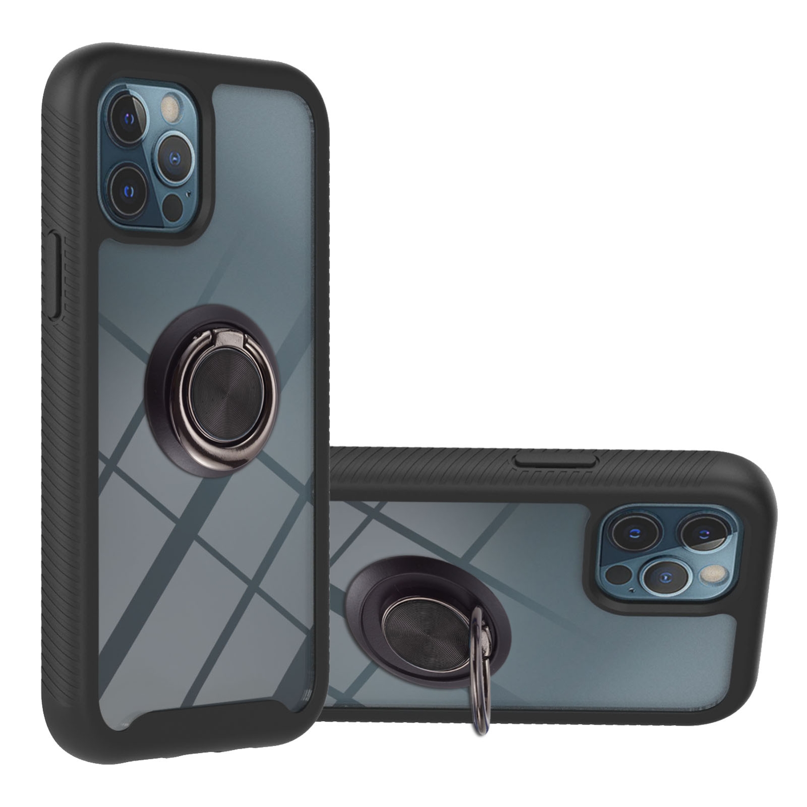 For iPhone 11 Pro Starry Sky Solid Color Series Shockproof PC + TPU Protective Case with Ring Holder & Magnetic Function (Black) For iPhone 11 Pro Starry Sky Solid Color Series Shockproof PC + TPU Protective Case with Ring Holder & Magnetic Function (Black)