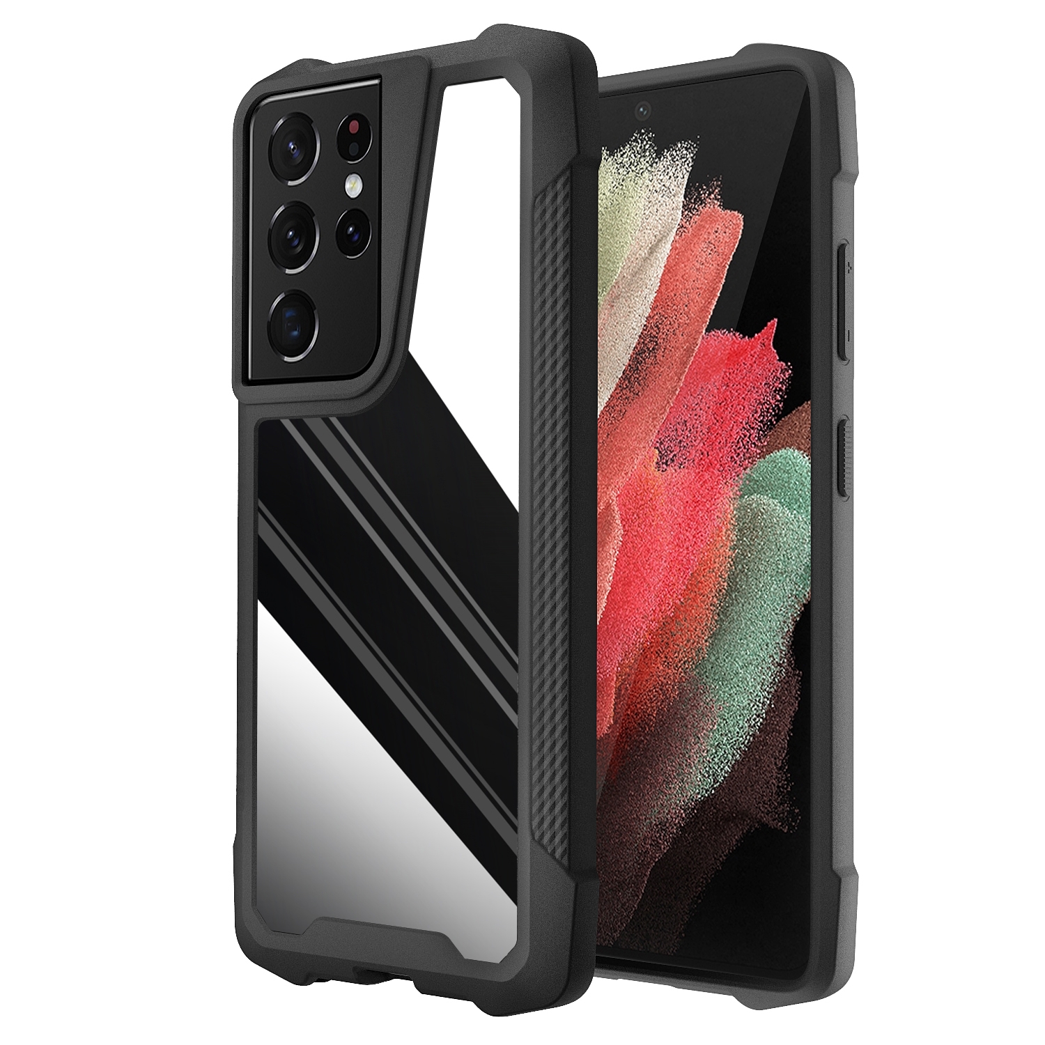 For Samsung Galaxy S21 Ultra 5G Stainless Steel Metal PC Back Cover + TPU Heavy Duty Armor Shockproof Case(Mirror Black) For Samsung Galaxy S21 Ultra 5G Stainless Steel Metal PC Back Cover + TPU Heavy Duty Armor Shockproof Case(Mirror Black)
