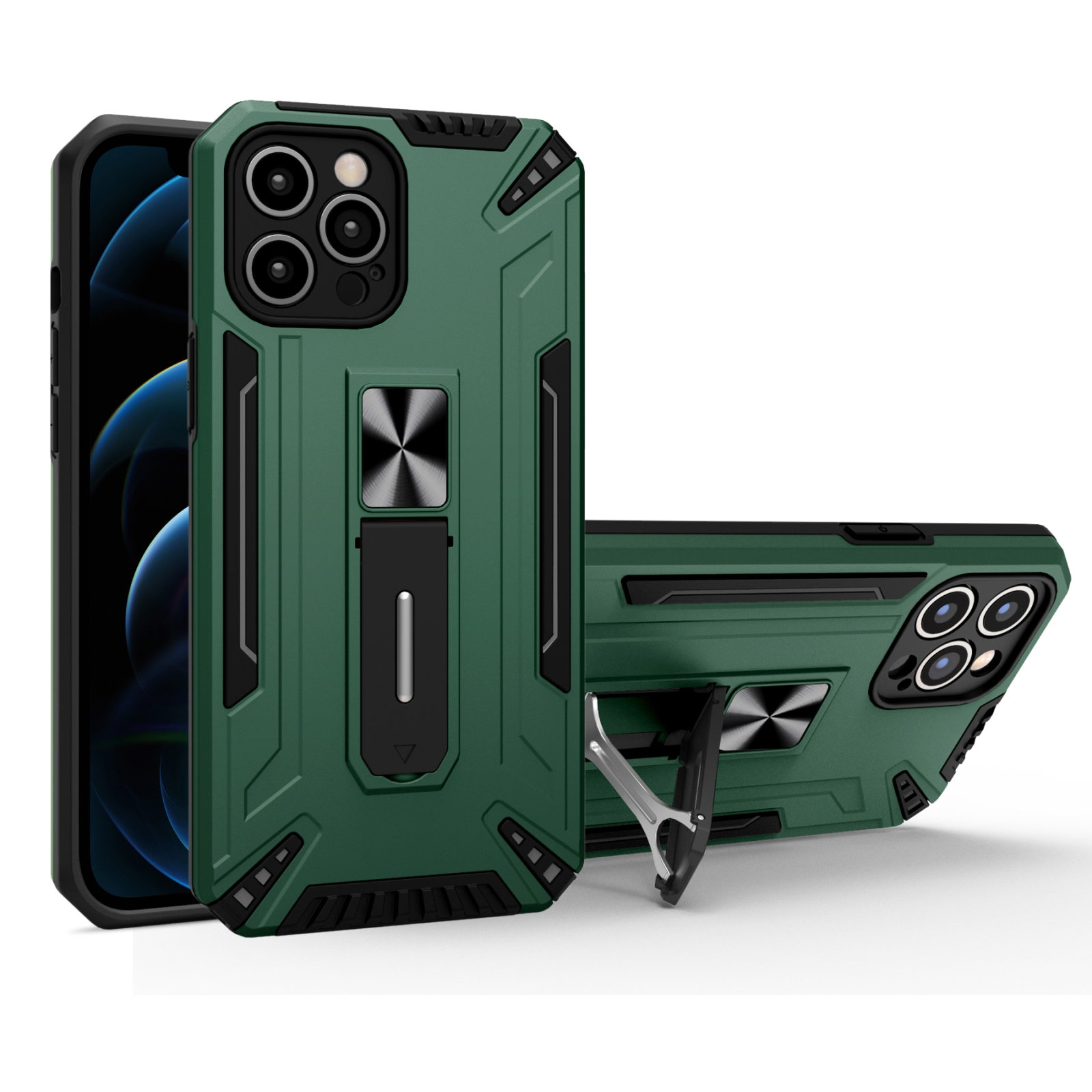For iPhone 11 Pro Max War-god Armor TPU + PC Shockproof Magnetic Protective Case with Folding Holder (Deep Green) For iPhone 11 Pro Max War-god Armor TPU + PC Shockproof Magnetic Protective Case with Folding Holder (Deep Green)