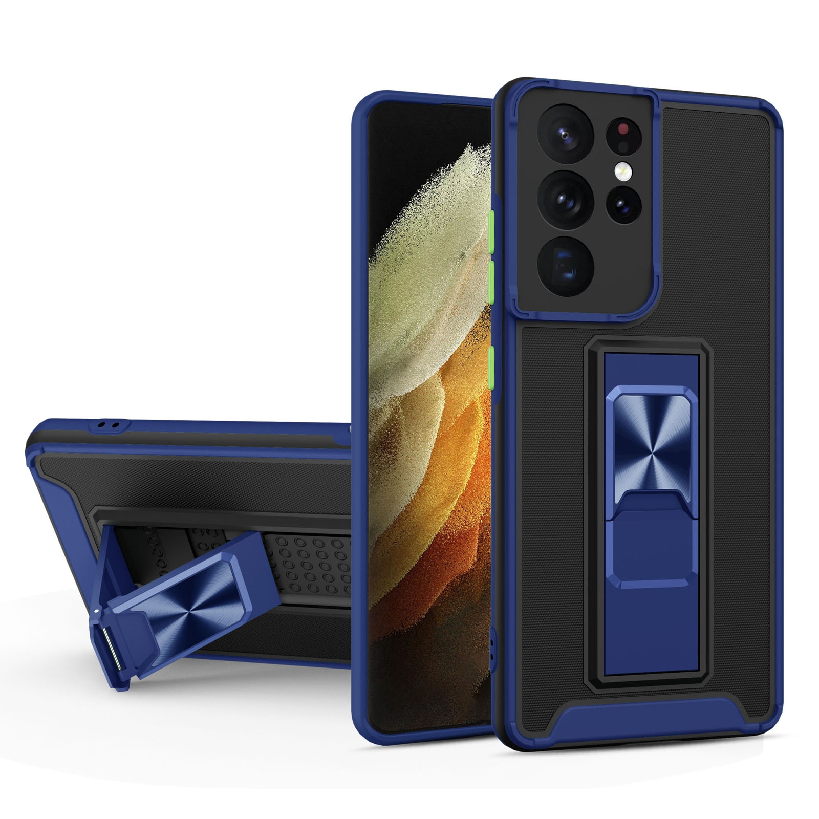 For Samsung Galaxy S21+ 5G Dual-color Skin Feel TPU + PC Magnetic Shockproof Case with Invisible Holder(Royal Blue) For Samsung Galaxy S21+ 5G Dual-color Skin Feel TPU + PC Magnetic Shockproof Case with Invisible Holder(Royal Blue)