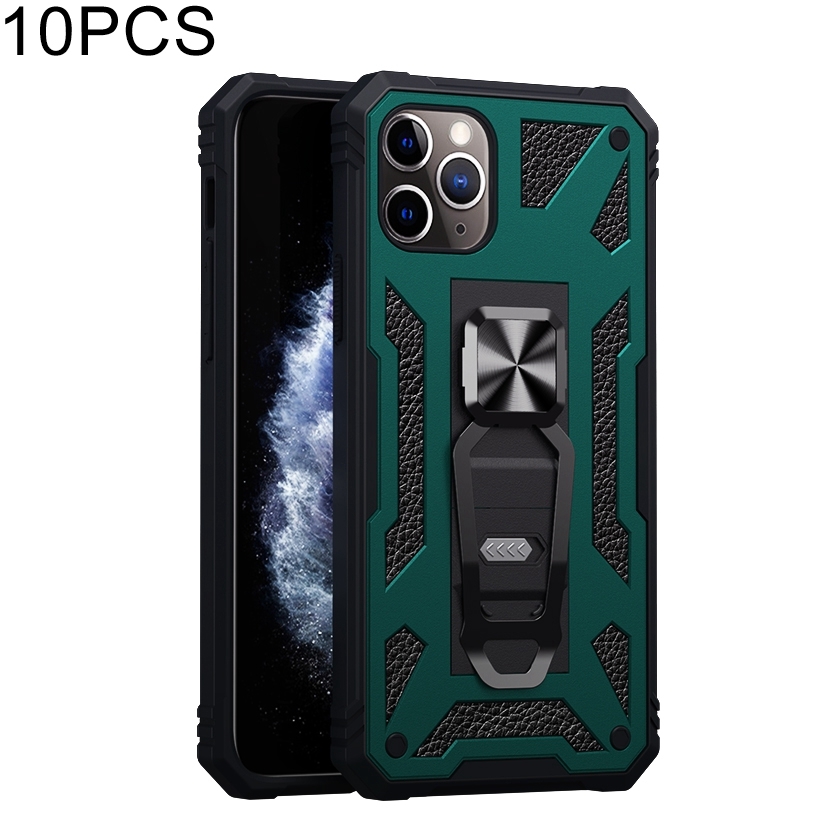 For iPhone 11 10pcs Variety Armor TPU + PC Shockproof Magnetic Protective Case with Folding Clip Holder (Dark Night Green) For iPhone 11 10pcs Variety Armor TPU + PC Shockproof Magnetic Protective Case with Folding Clip Holder (Dark Night Green)