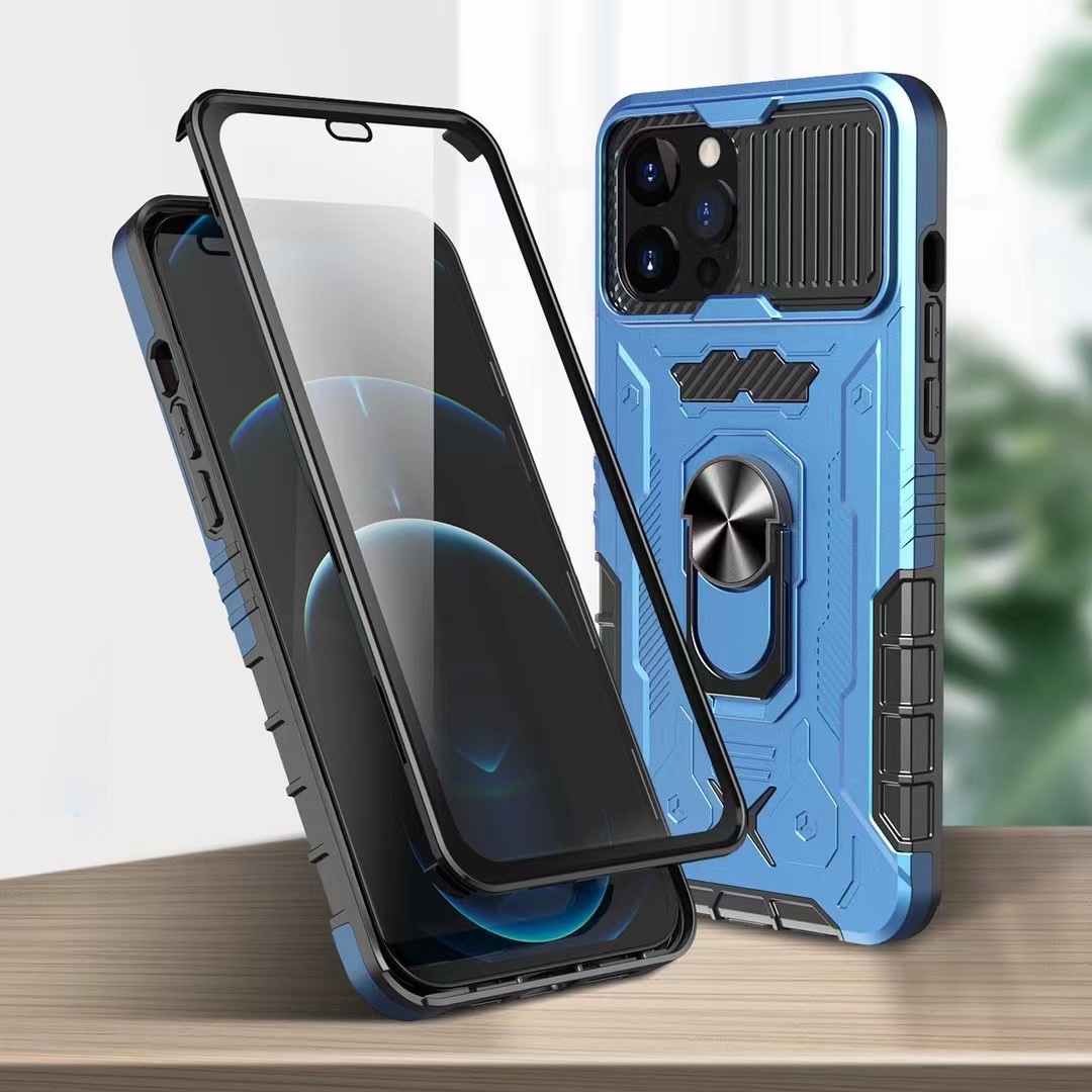 For iPhone 12 / 12 Pro All-inclusive PC TPU Tempered Glass Film Integral Shockproof Case(Blue) For iPhone 12 / 12 Pro All-inclusive PC TPU Tempered Glass Film Integral Shockproof Case(Blue)