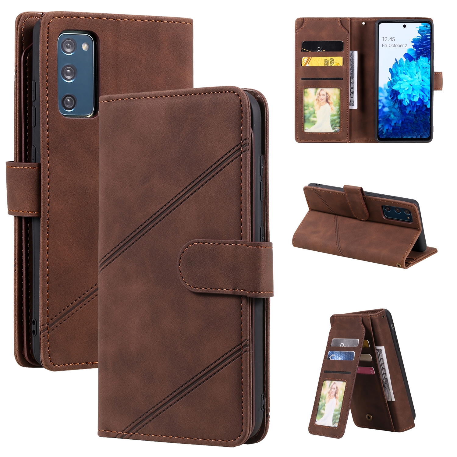 For Samsung Galaxy S20 FE Skin Feel Business Horizontal Flip PU Leather Case with Holder & Multi-Card Slots & Wallet & Lanyard & Photo Frame(Brown) For Samsung Galaxy S20 FE Skin Feel Business Horizontal Flip PU Leather Case with Holder & Multi-Card Slots & Wallet & Lanyard & Photo Frame(Brown)