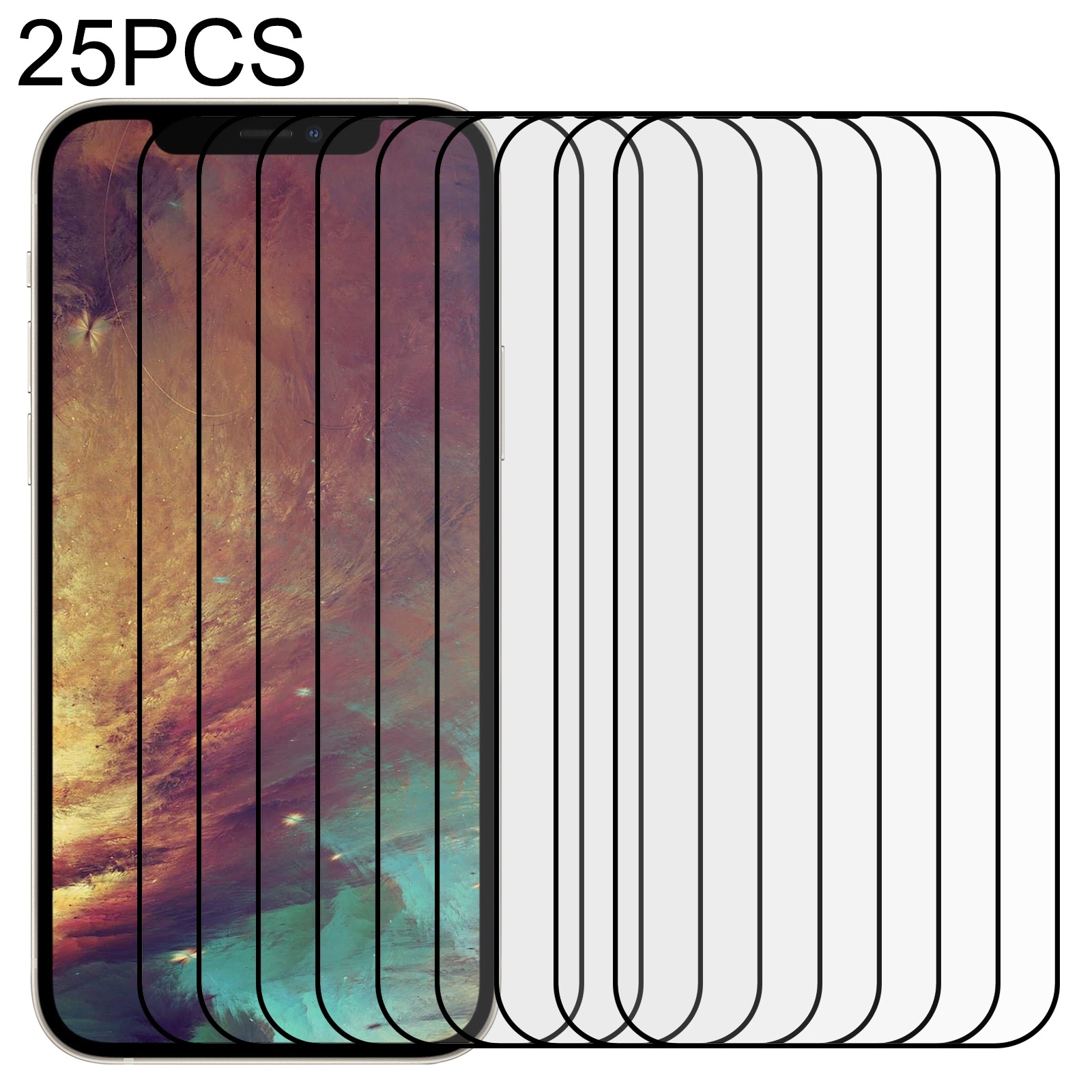 For iPhone 13 Pro Max 25pcs Full Glue Full Screen Tempered Glass Film For iPhone 13 Pro Max 25pcs Full Glue Full Screen Tempered Glass Film