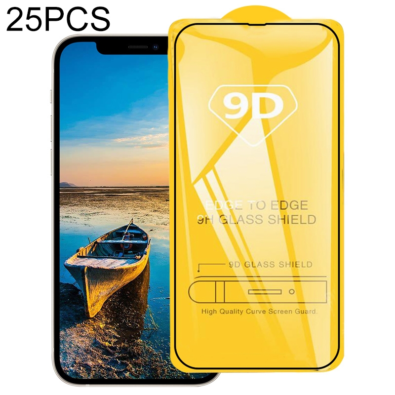 For iPhone 13 mini 25pcs 9D Full Glue Full Screen Tempered Glass Film For iPhone 13 mini 25pcs 9D Full Glue Full Screen Tempered Glass Film