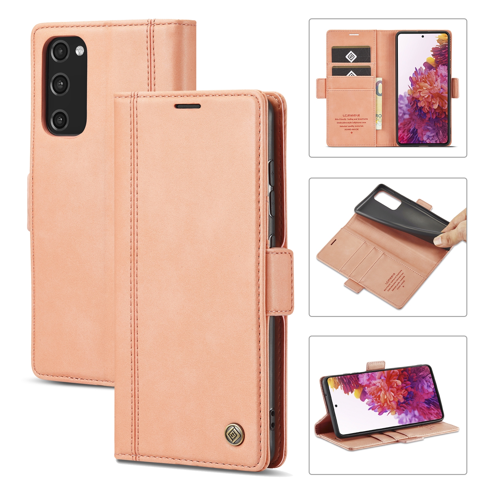 For Samsung Galaxy S20 FE LC.IMEEKE Magnetic Buckle PU + TPU Horizontal Flip Leather Case with Holder & Card Slots & Wallet(Rose Gold) For Samsung Galaxy S20 FE LC.IMEEKE Magnetic Buckle PU + TPU Horizontal Flip Leather Case with Holder & Card Slots & Wallet(Rose Gold)