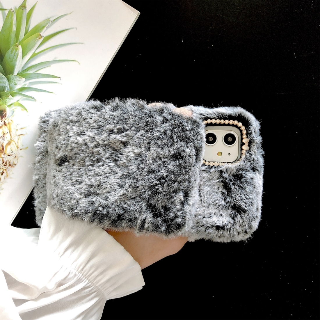 For iPhone 11 Pro Max Wrist Band Plush Phone Protect Case(Grey) For iPhone 11 Pro Max Wrist Band Plush Phone Protect Case(Grey)