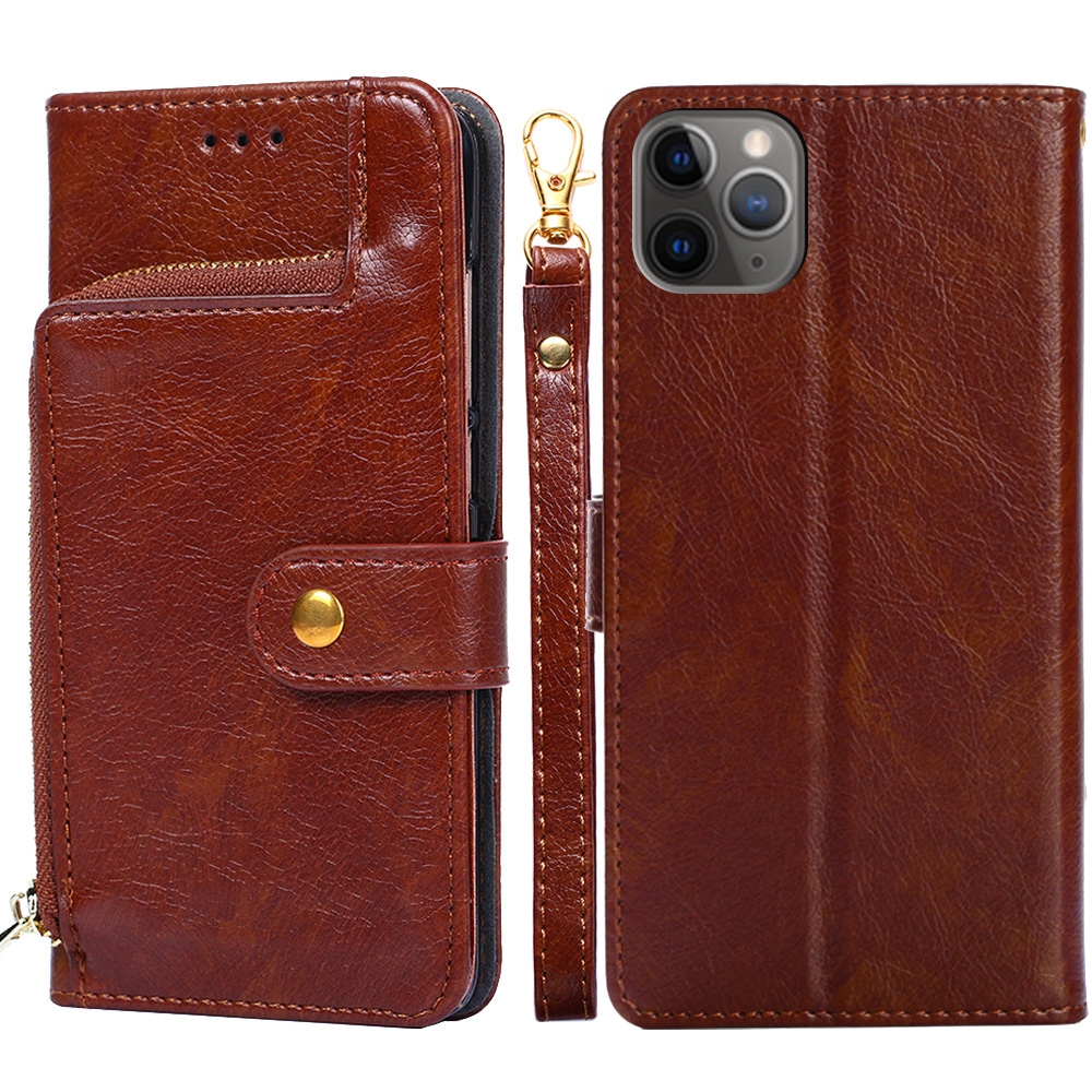 For iPhone 11 Pro Zipper Bag PU + TPU Horizontal Flip Leather Case with Holder & Card Slot & Wallet & Lanyard (Brown) For iPhone 11 Pro Zipper Bag PU + TPU Horizontal Flip Leather Case with Holder & Card Slot & Wallet & Lanyard (Brown)