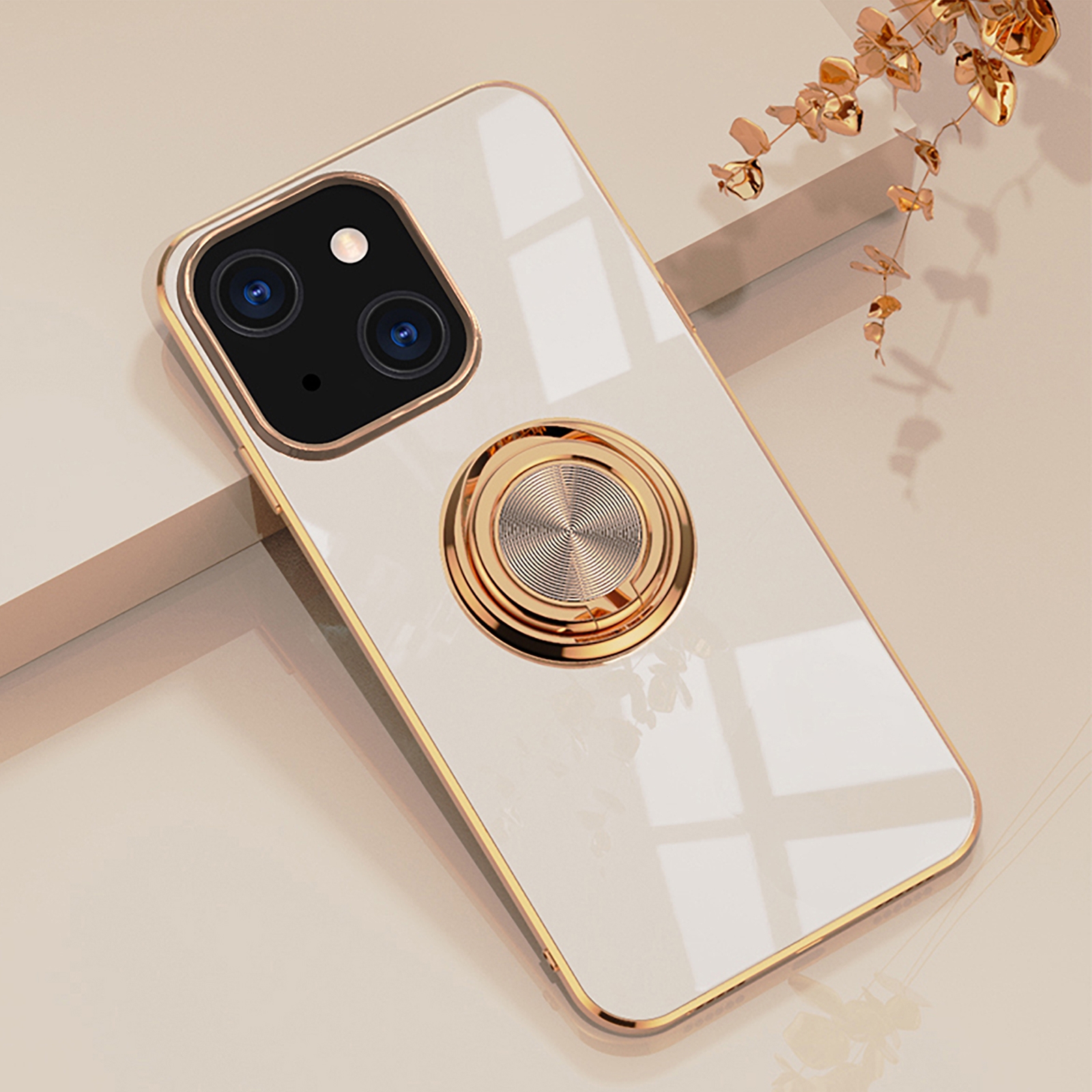 For iPhone 13 Pro Max 6D Electroplating Full Coverage Silicone Protective Case with Magnetic Ring Holder (Light Pink) For iPhone 13 Pro Max 6D Electroplating Full Coverage Silicone Protective Case with Magnetic Ring Holder (Light Pink)