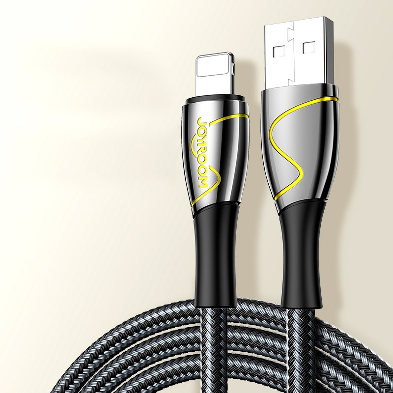JOYROOM S-2030K6 Mermaid Series 2.4A USB to 8 Pin Fishing Net Weaving Data Cable, Length: 2m(Black) JOYROOM S-2030K6 Mermaid Series 2.4A USB to 8 Pin Fishing Net Weaving Data Cable, Length: 2m(Black)