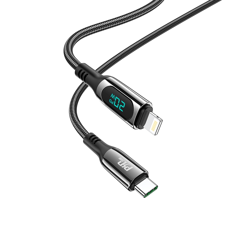 hoco S51 8 Pin PD Digital Display Charging Data Cable, Length: 1.2m(Black) hoco S51 8 Pin PD Digital Display Charging Data Cable, Length: 1.2m(Black)