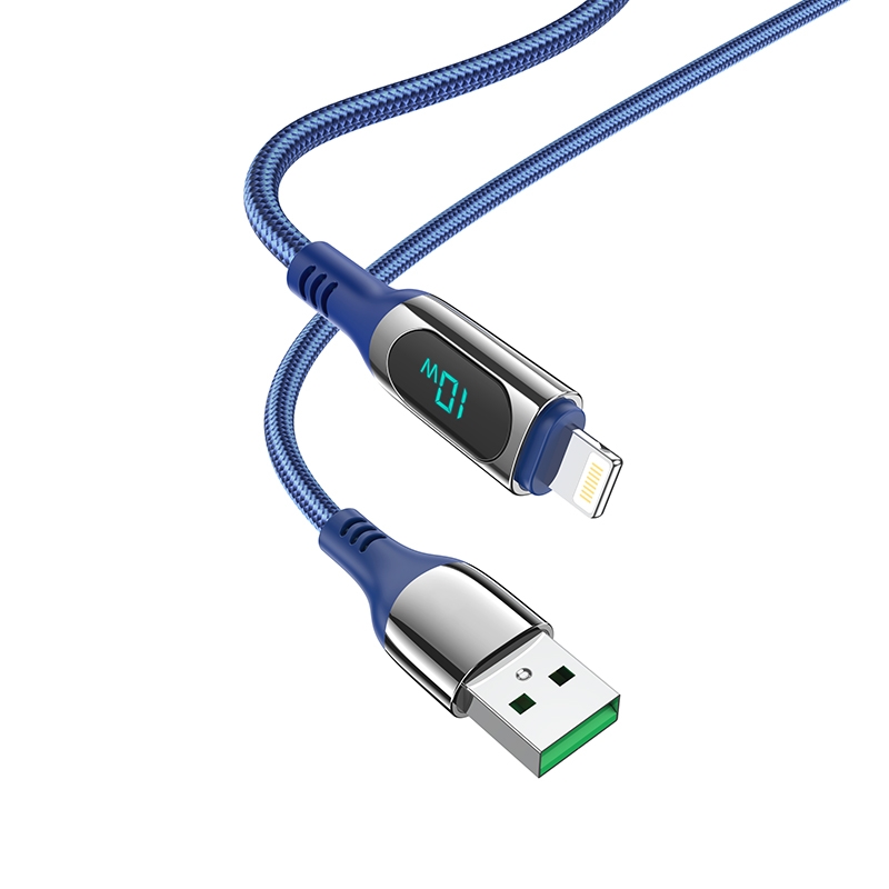 hoco S51 8 Pin Digital Display Charging Data Cable, Length: 1.2m(Blue) hoco S51 8 Pin Digital Display Charging Data Cable, Length: 1.2m(Blue)