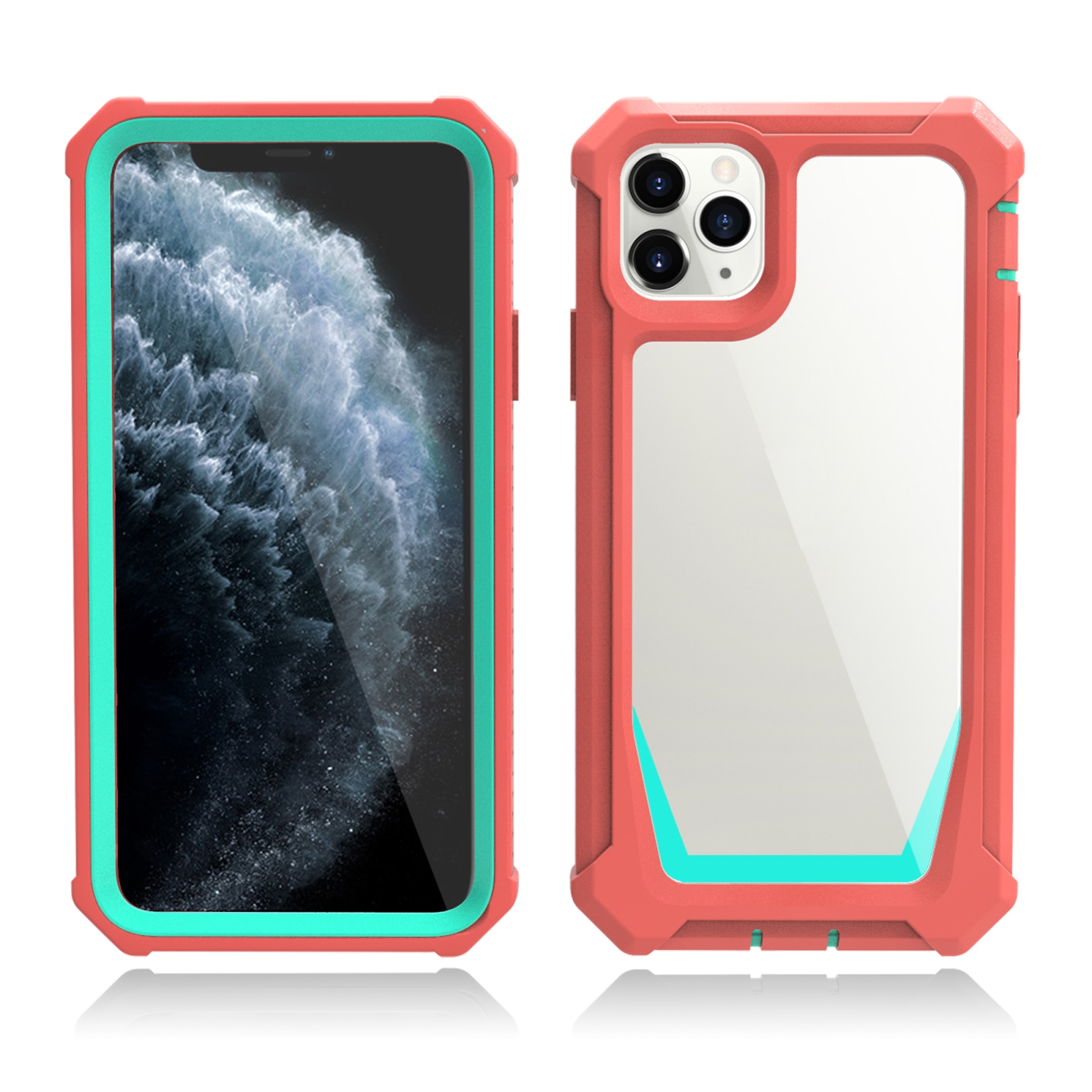 For iPhone 11 Pro Stellar Space PC + TPU 360 Degree All-inclusive Shockproof Case (Coral Pink+Blue Green) For iPhone 11 Pro Stellar Space PC + TPU 360 Degree All-inclusive Shockproof Case (Coral Pink+Blue Green)