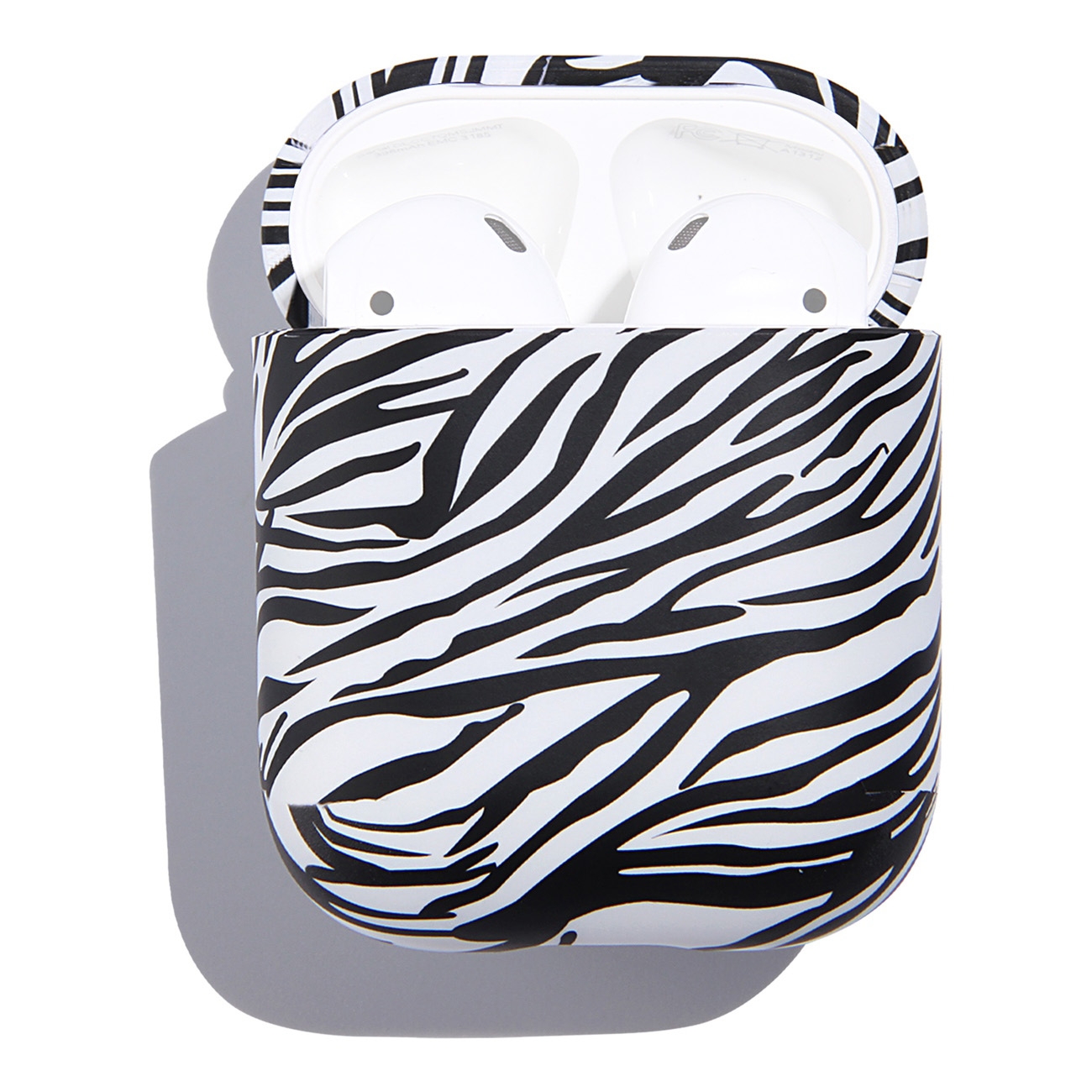 Anti-fall Wireless Earphone PC Protective Case For AirPods 1/2(Zebra Texture) Anti-fall Wireless Earphone PC Protective Case For AirPods 1/2(Zebra Texture)