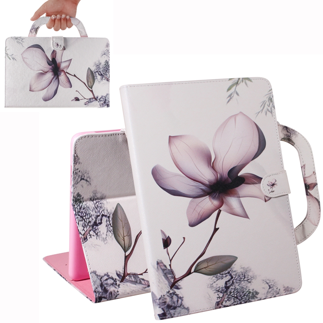 For iPad 10.2 / 10.5 / Air 2019 3D Colored Drawing Horizontal Flip Leather Case with Holder & Card Slot & Wallet & Handle(Magnolia) For iPad 10.2 / 10.5 / Air 2019 3D Colored Drawing Horizontal Flip Leather Case with Holder & Card Slot & Wallet & Handle(Magnolia)