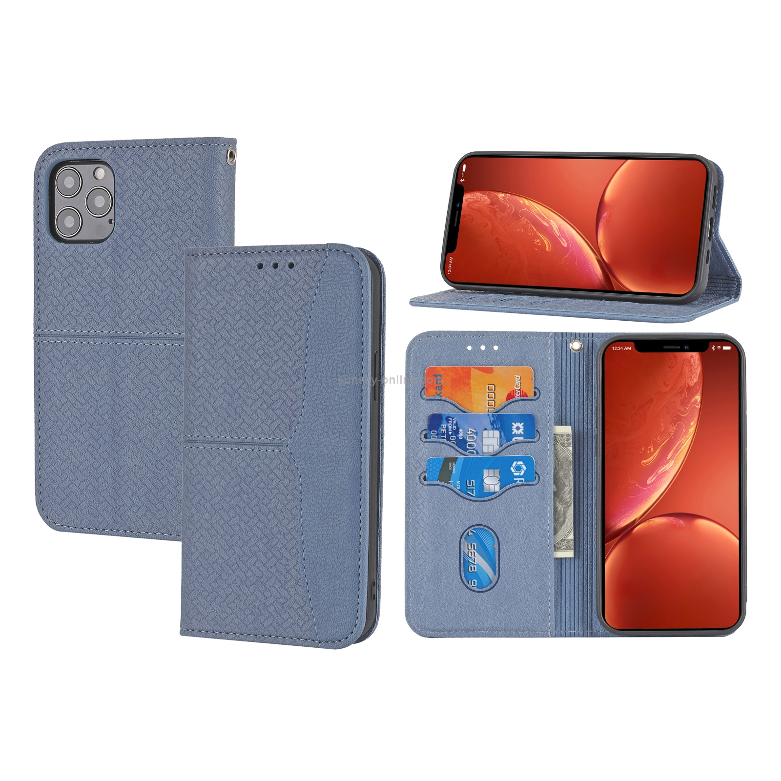 For iPhone 12 Pro Max Woven Texture Stitching Magnetic Horizontal Flip PU Leather Case with Holder & Card Slots & Wallet & Lanyard(Grey) For iPhone 12 Pro Max Woven Texture Stitching Magnetic Horizontal Flip PU Leather Case with Holder & Card Slots & Wallet & Lanyard(Grey)