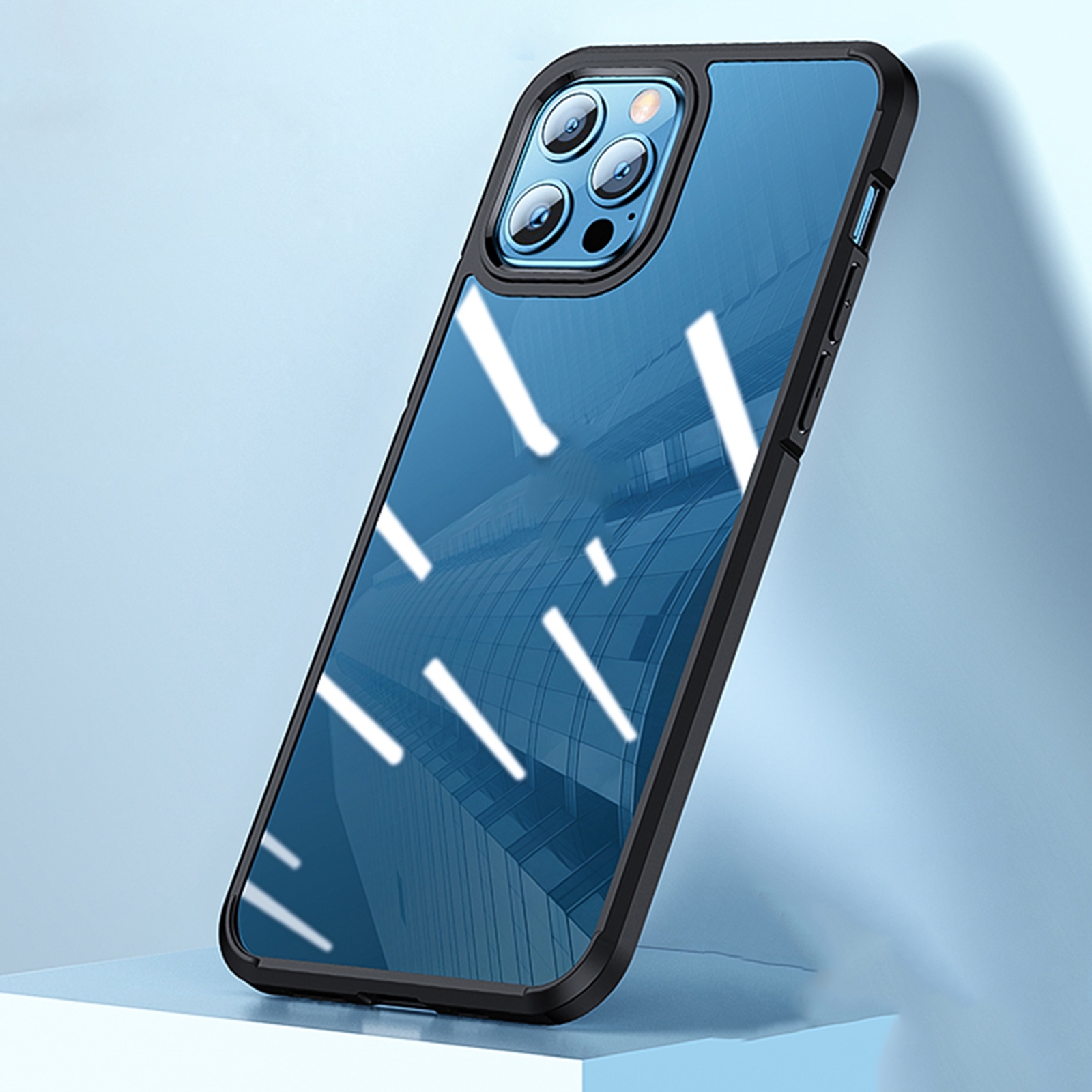 For iPhone 13 Pro Max wlons Ice Crystal PC + TPU Shockproof Case (Black) For iPhone 13 Pro Max wlons Ice Crystal PC + TPU Shockproof Case (Black)