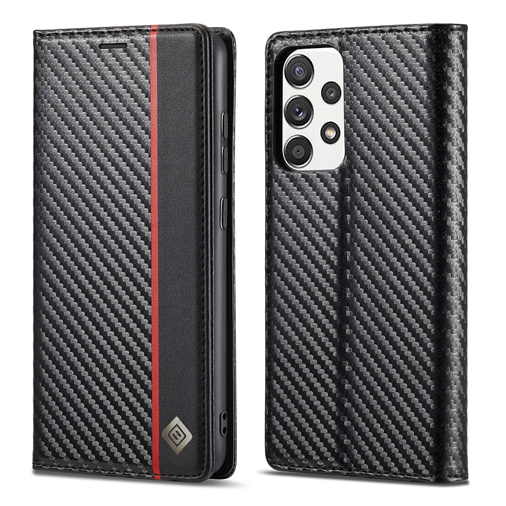 LC.IMEEKE Carbon Fiber PU + TPU Horizontal Flip Leather Case with Holder & Card Slot & Wallet For Samsung Galaxy A52 5G / 4G(Vertical Black) LC.IMEEKE Carbon Fiber PU + TPU Horizontal Flip Leather Case with Holder & Card Slot & Wallet For Samsung Galaxy A52 5G / 4G(Vertical Black)
