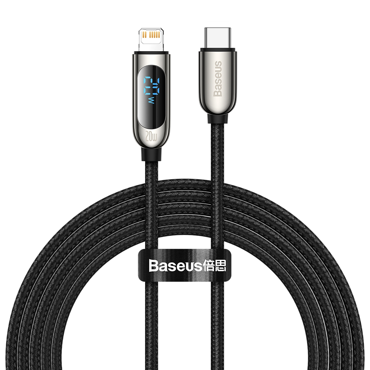 Baseus CATLSK-A01 20W USB-C / Type-C to 8 Pin Display Fast Charging Data Cable, Cable Length: 2m(Black) Baseus CATLSK-A01 20W USB-C / Type-C to 8 Pin Display Fast Charging Data Cable, Cable Length: 2m(Black)