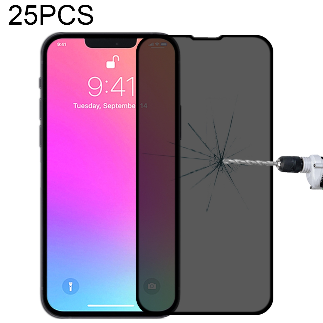 For iPhone 14 Plus / 13 Pro Max 25pcs Anti-peeping Plasma Oil Coated High Aluminum Wear-resistant Tempered Glass Film For iPhone 14 Plus / 13 Pro Max 25pcs Anti-peeping Plasma Oil Coated High Aluminum Wear-resistant Tempered Glass Film