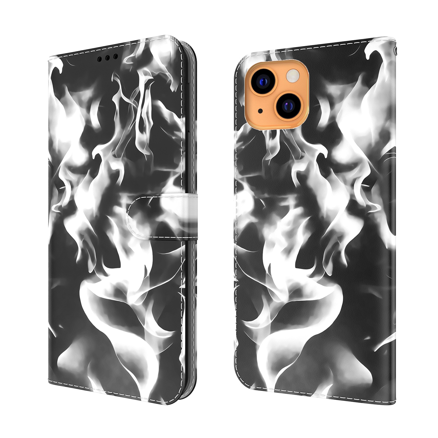 For iPhone 13 mini Cloud Fog Pattern Horizontal Flip Leather Case with Holder & Card Slot & Wallet (Black) For iPhone 13 mini Cloud Fog Pattern Horizontal Flip Leather Case with Holder & Card Slot & Wallet (Black)