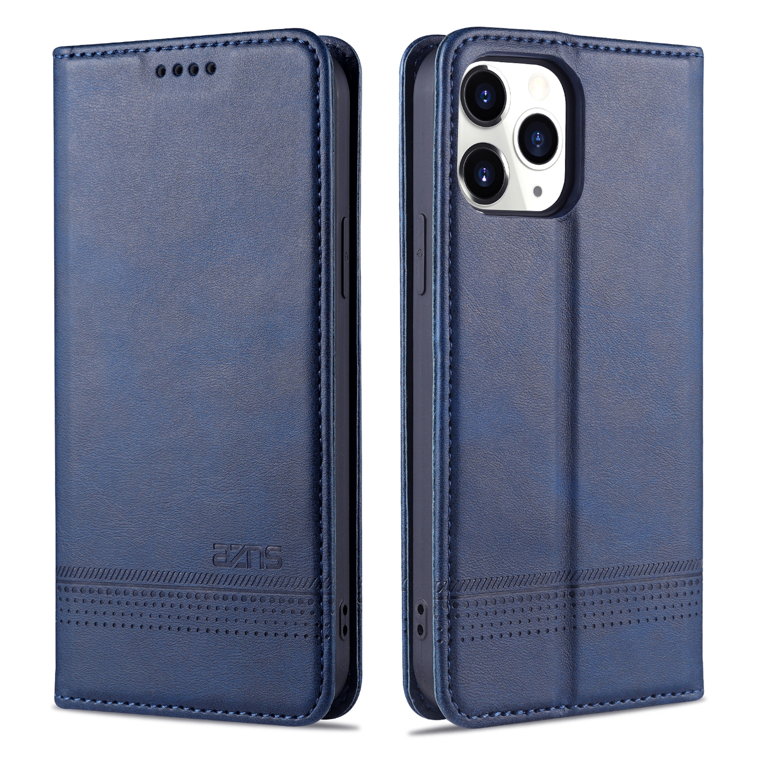 For iPhone 13 mini AZNS Magnetic Calf Texture Horizontal Flip Leather Case with Card Slots & Holder & Wallet (Dark Blue) For iPhone 13 mini AZNS Magnetic Calf Texture Horizontal Flip Leather Case with Card Slots & Holder & Wallet (Dark Blue)