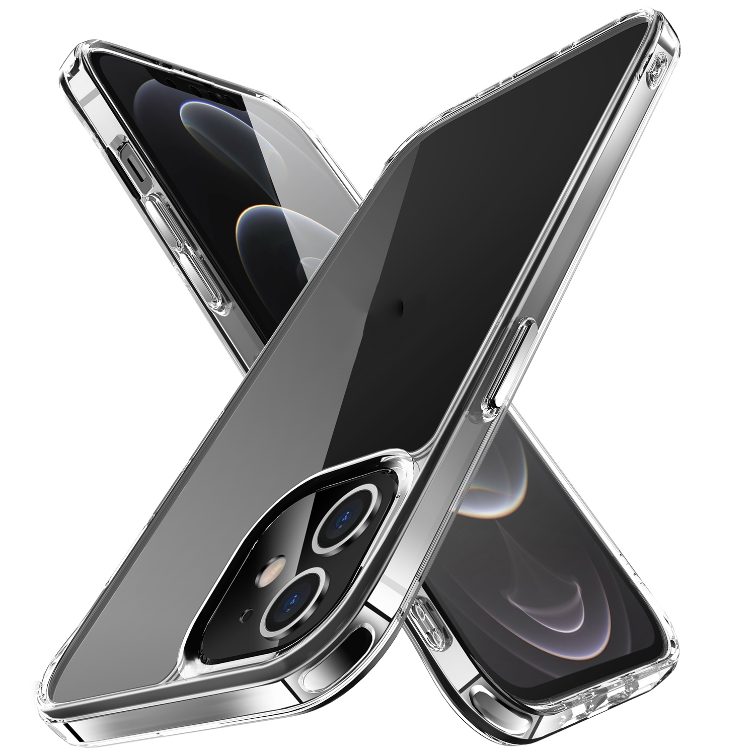 For iPhone 12 TPU + PC Transparent Shockproof Protective Case