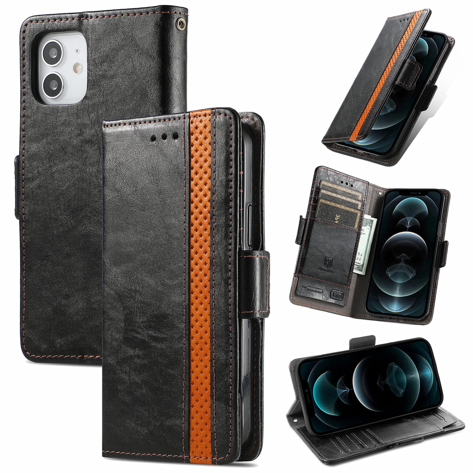 For iPhone 13 mini CaseNeo Business Splicing Dual Magnetic Buckle Horizontal Flip PU Leather Case with Holder & Card Slots & Wallet (Black) For iPhone 13 mini CaseNeo Business Splicing Dual Magnetic Buckle Horizontal Flip PU Leather Case with Holder & Card Slots & Wallet (Black)