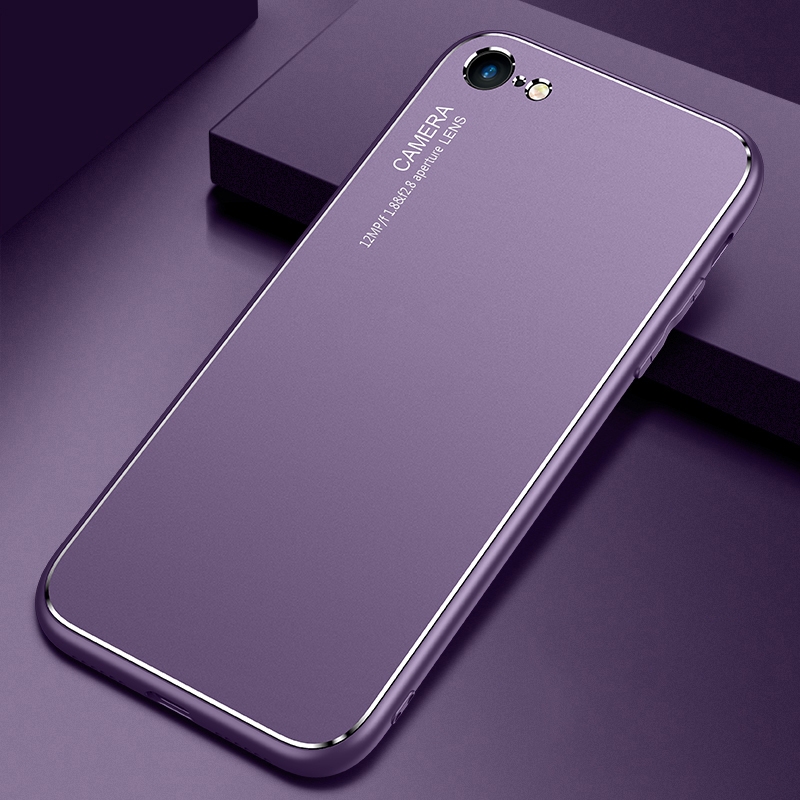 For iPhone SE 2022 / SE 2020 / 8 / 7 Cool Frosted Metal TPU Shockproof Case(Purple) For iPhone SE 2022 / SE 2020 / 8 / 7 Cool Frosted Metal TPU Shockproof Case(Purple)