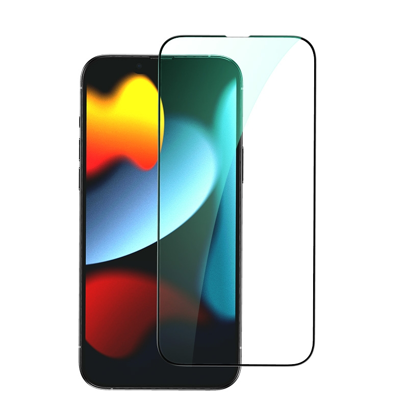 For iPhone 13 mini ROCK SPACE 0.33mm Green Light Eye Protection Anti-blue Light Full Screen Tempered Glass Film