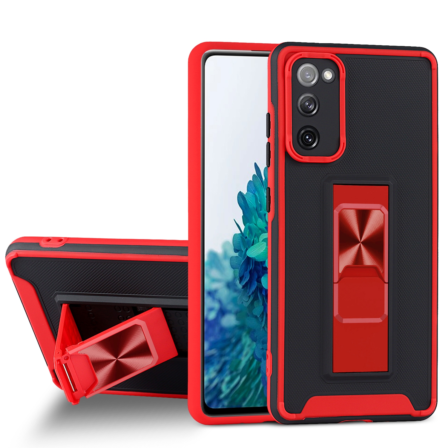 For Samsung Galaxy S20 FE Dual-color Skin Feel TPU + PC Magnetic Shockproof Case with Invisible Holder(Red) For Samsung Galaxy S20 FE Dual-color Skin Feel TPU + PC Magnetic Shockproof Case with Invisible Holder(Red)