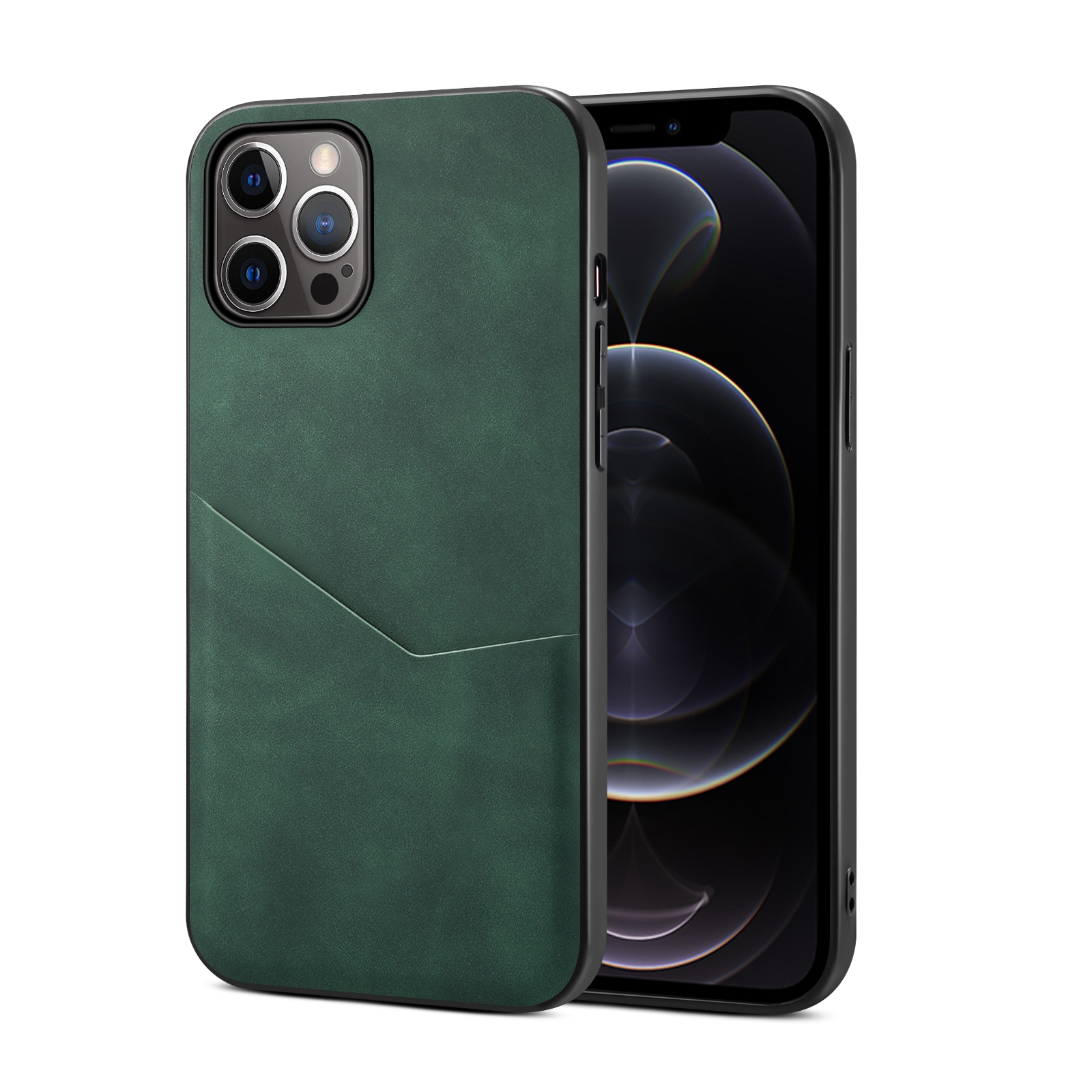 For iPhone 12 Pro Max Skin Feel PU + TPU Protective Case with Card Slot(Green) For iPhone 12 Pro Max Skin Feel PU + TPU Protective Case with Card Slot(Green)