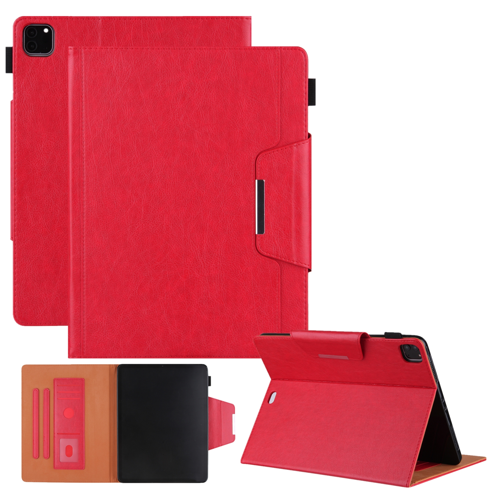 For iPad Pro 12.9 2022 / 2021 / 2020 / 2018 Solid Color Horizontal Flip Leather Tablet Case with Holder & Card Slot & Photo Frame & Wallet(Red) For iPad Pro 12.9 2022 / 2021 / 2020 / 2018 Solid Color Horizontal Flip Leather Tablet Case with Holder & Card Slot & Photo Frame & Wallet(Red)
