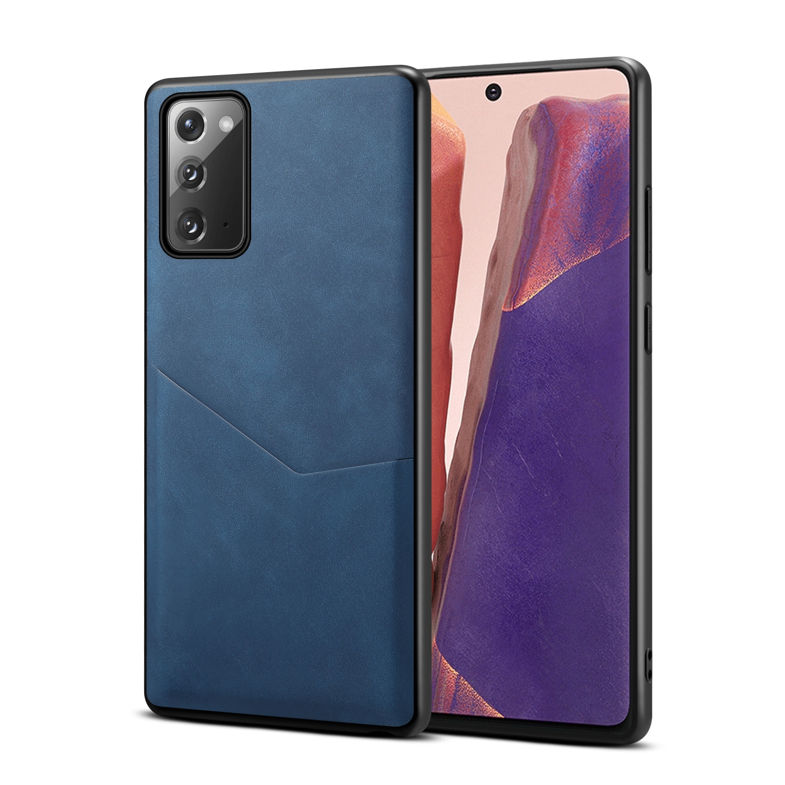For Samsung Galaxy Note20 5G Skin Feel PU + TPU Protective Case with Card Slot(Blue) For Samsung Galaxy Note20 5G Skin Feel PU + TPU Protective Case with Card Slot(Blue)
