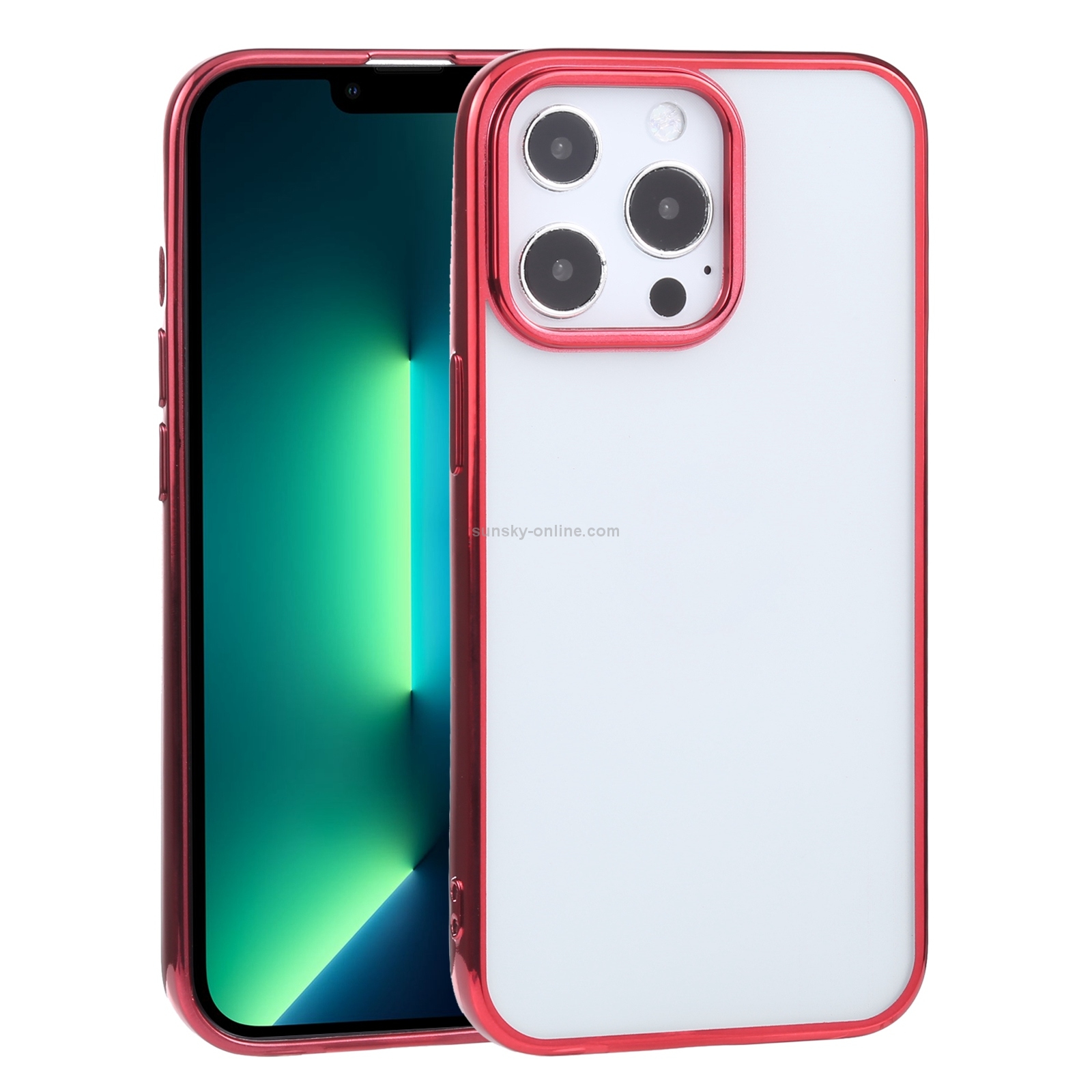 For iPhone 13 Pro Max Ultra-thin Electroplating TPU Protective Case (Red) For iPhone 13 Pro Max Ultra-thin Electroplating TPU Protective Case (Red)