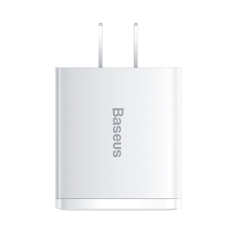 Baseus Compact 30W Dual USB + USB-C / Type-C Quick Charger, Plug Type:US Plug(White) Baseus Compact 30W Dual USB + USB-C / Type-C Quick Charger, Plug Type:US Plug(White)