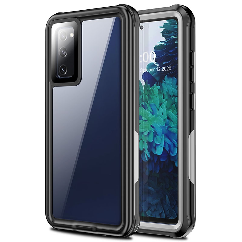 For Samsung Galaxy S20 FE Waterproof Dustproof Shockproof Transparent Acrylic Protective Case(Black) For Samsung Galaxy S20 FE Waterproof Dustproof Shockproof Transparent Acrylic Protective Case(Black)
